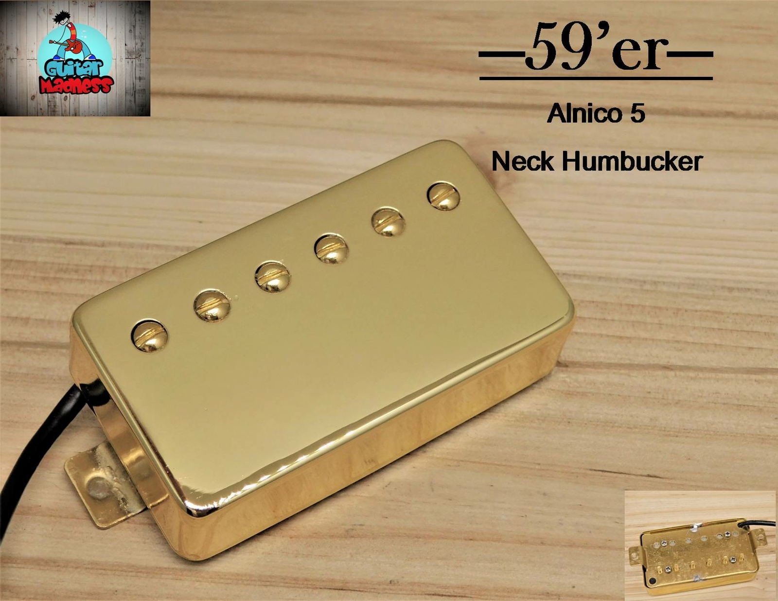 G.M. 59'er Alnico 5 Gold Humbucker Neck (50mm) (4-wire) for Gibson Epiphone®