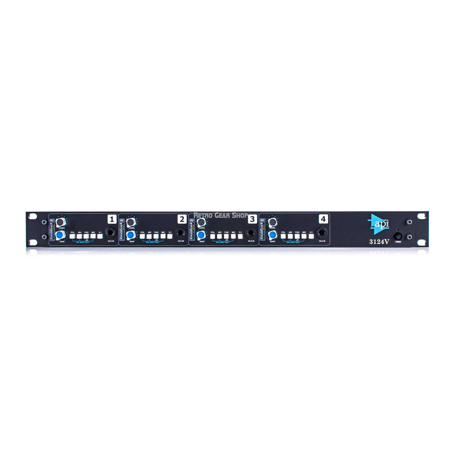 API 3124V Discrete 4-Channel Microphone Line Preamp Api