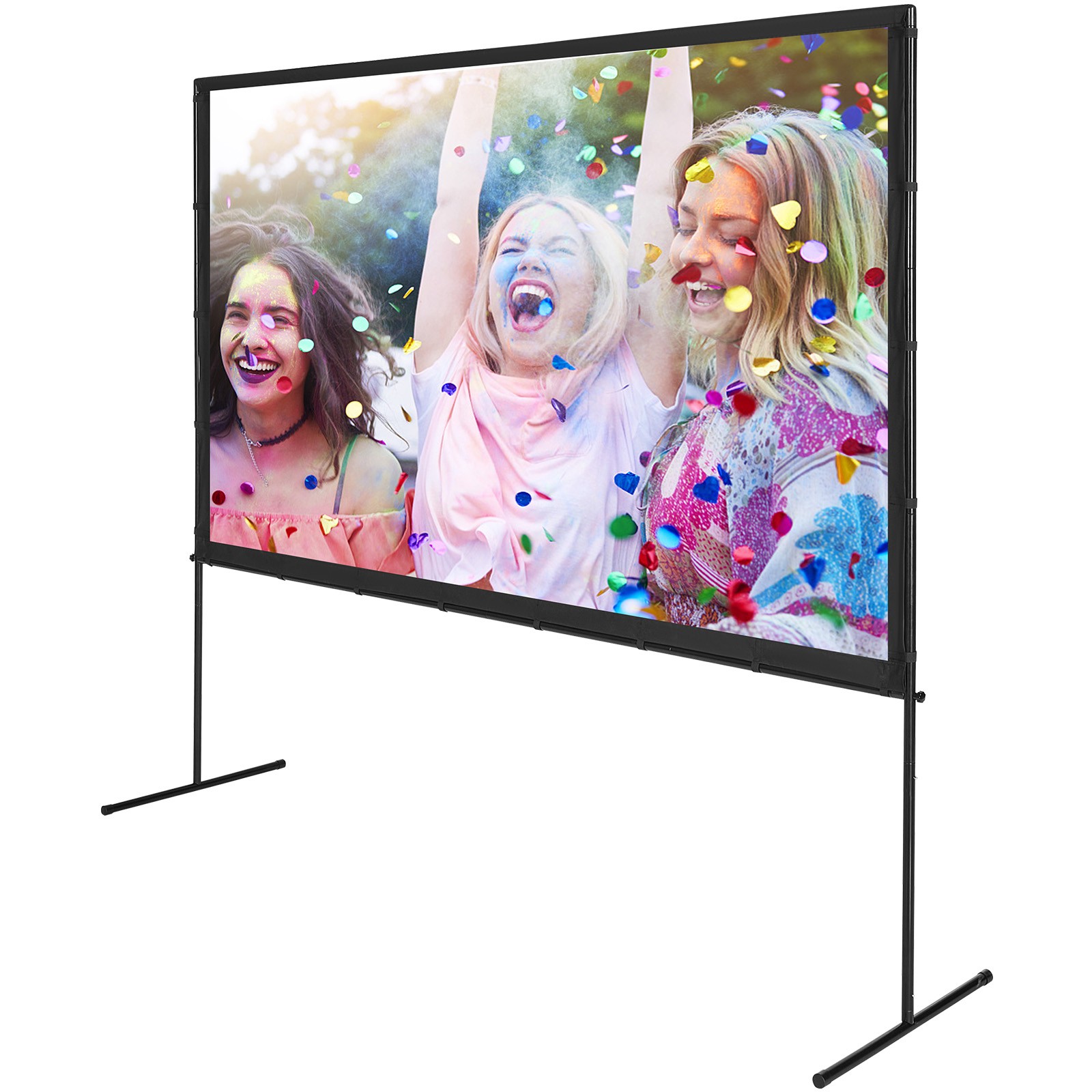 Uimoso Projector Screen with Stand 100 in 16:9 4K 1080 HD Movie Screen Bar Feet