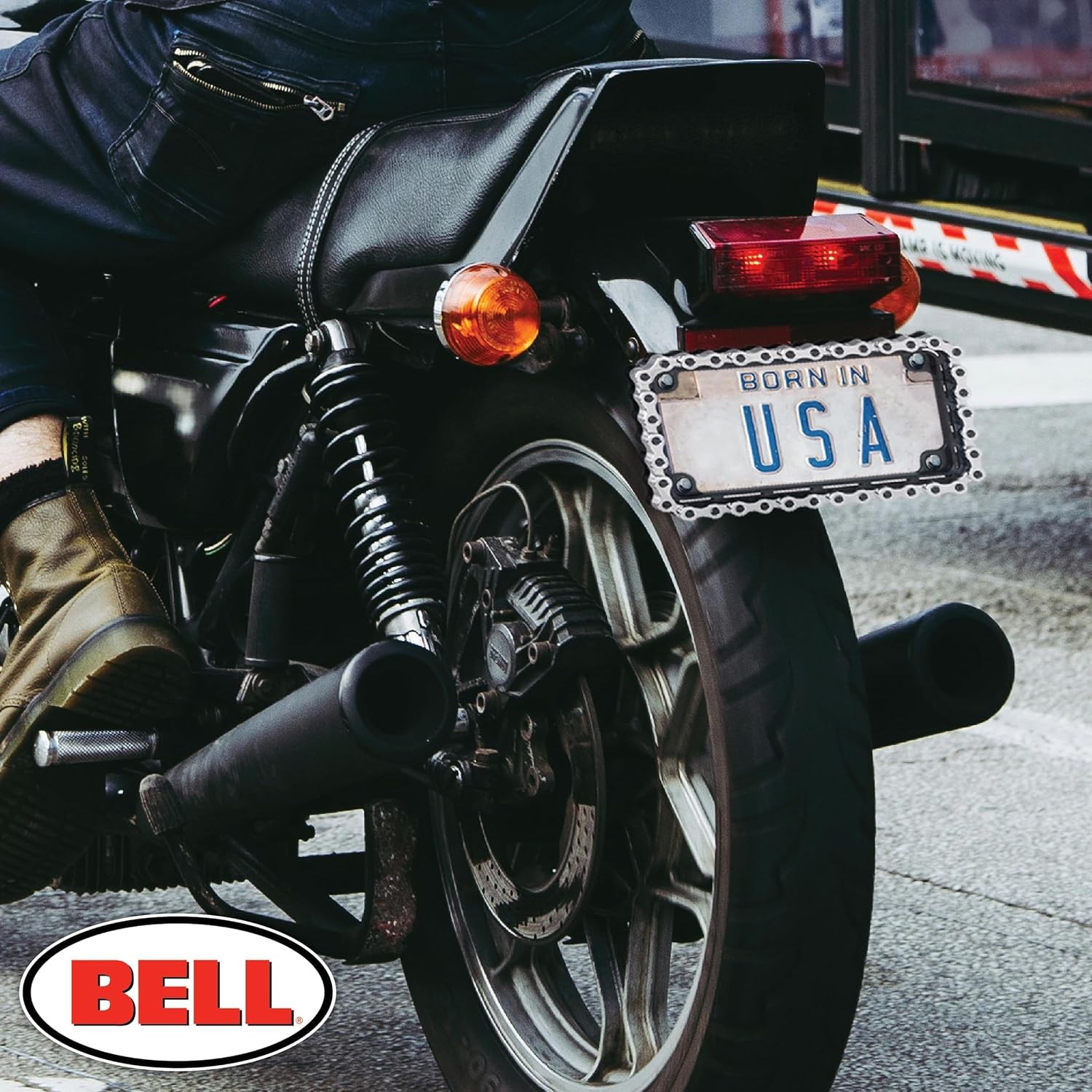 Motorcycle License Plate Frame Chain
