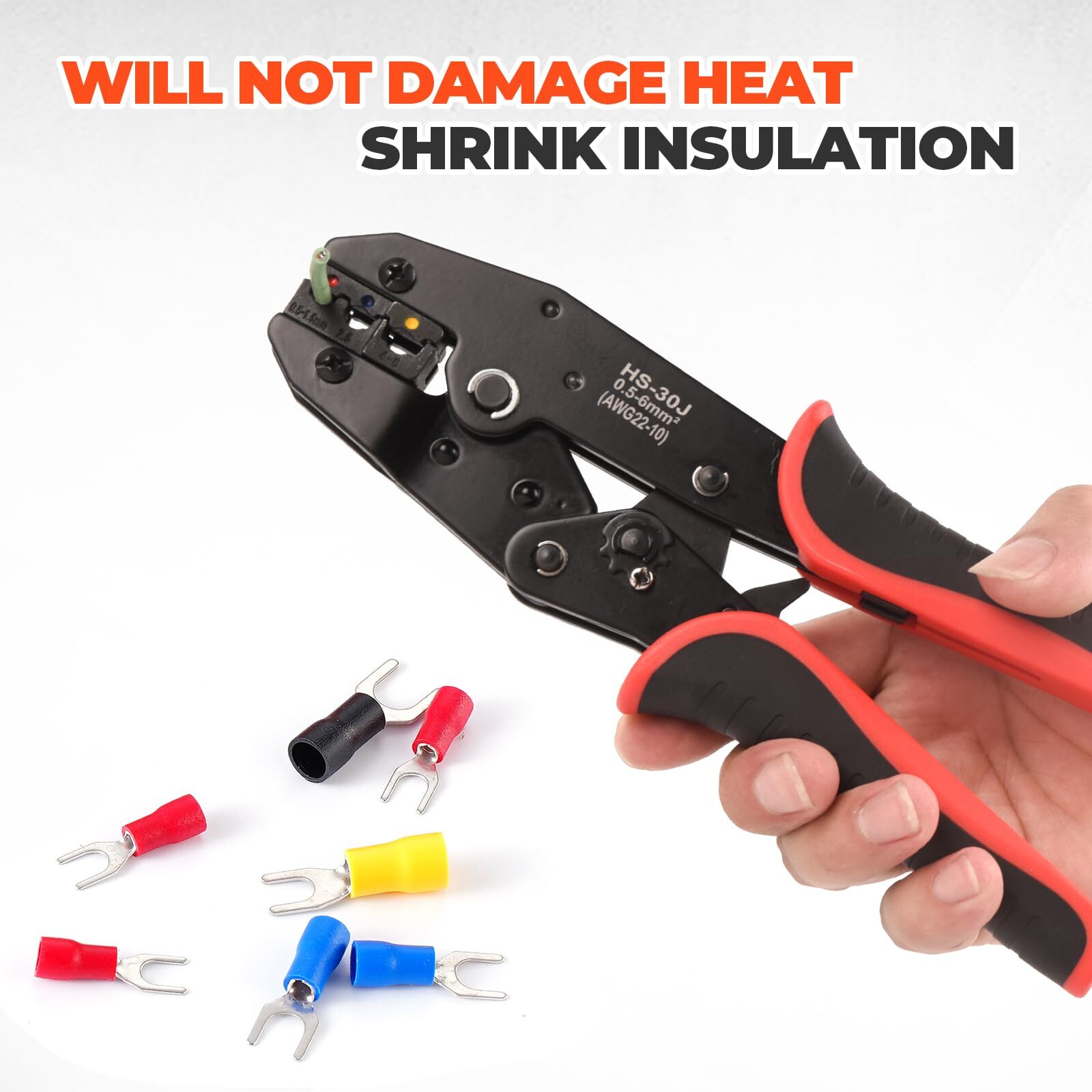 Crimping Tool Insulated Electrical Connectors Ratcheting Wire Crimper