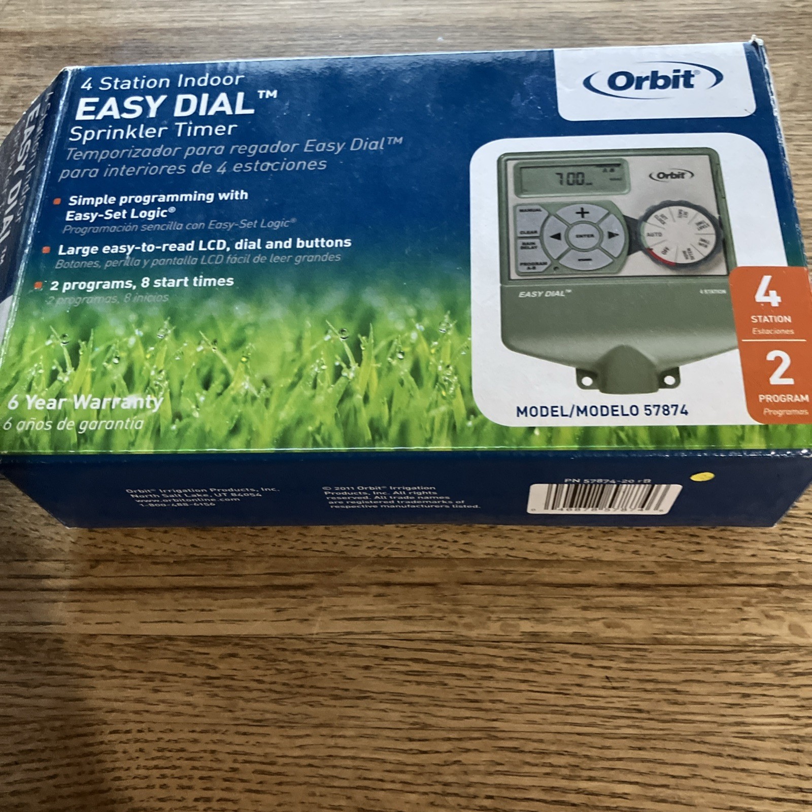 Orbit 4 Station Easy Set Logic Indoor Sprinkler Timer Model: 57874