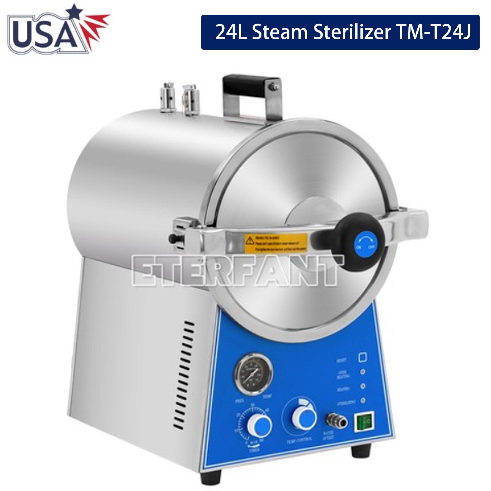 ETERFANT 24L Tabletop Medical Steam Sterilizer Dental Autoclave Sterilizer 134°C