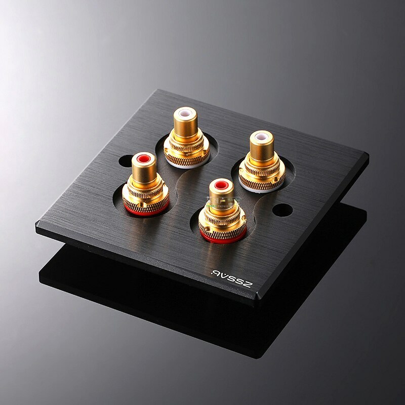 1Pcs 86 type fever wall plug audio ferrule 2-bit thickened socket panel RCA HiFi