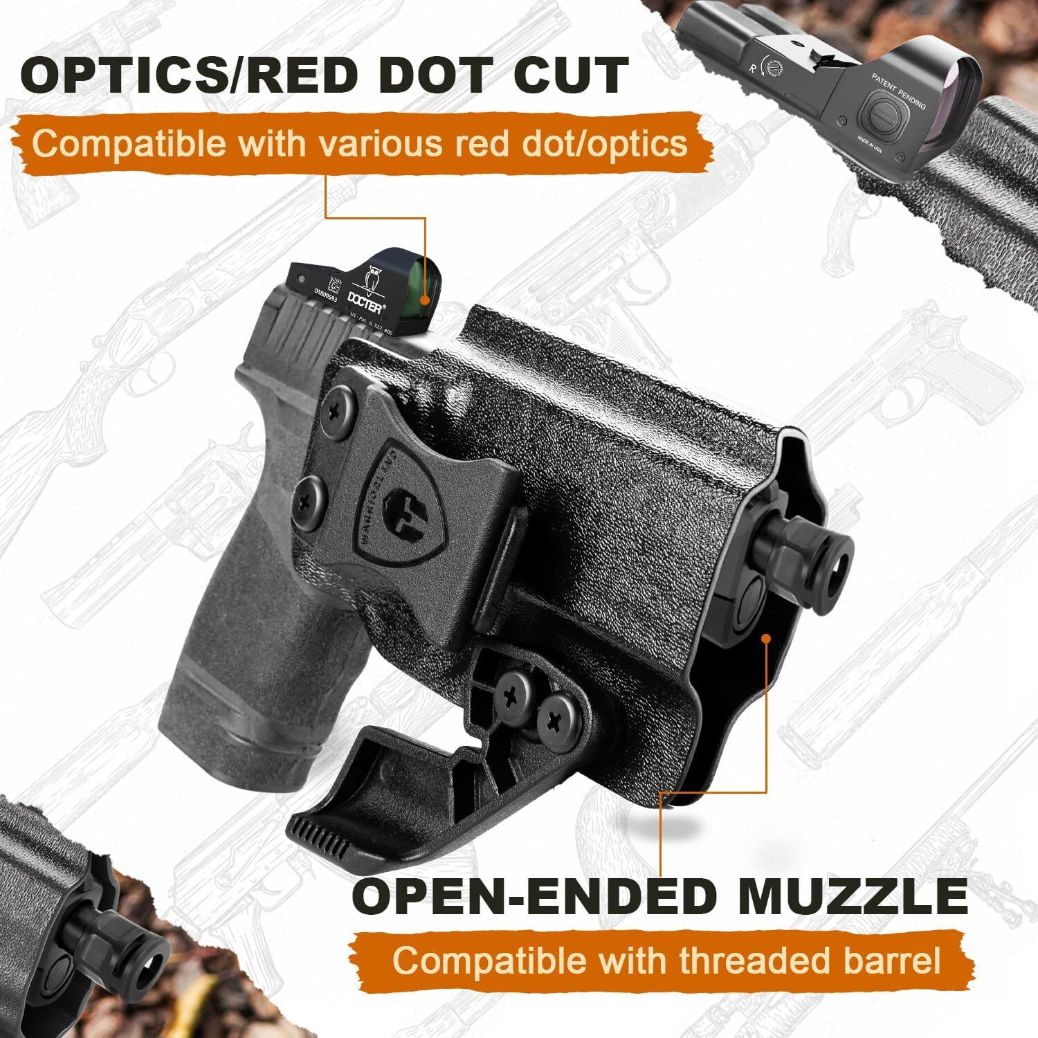 IWB Kydex Holster Optics Cut & Claw: Springfield Armory Hellcat Pro Pistol