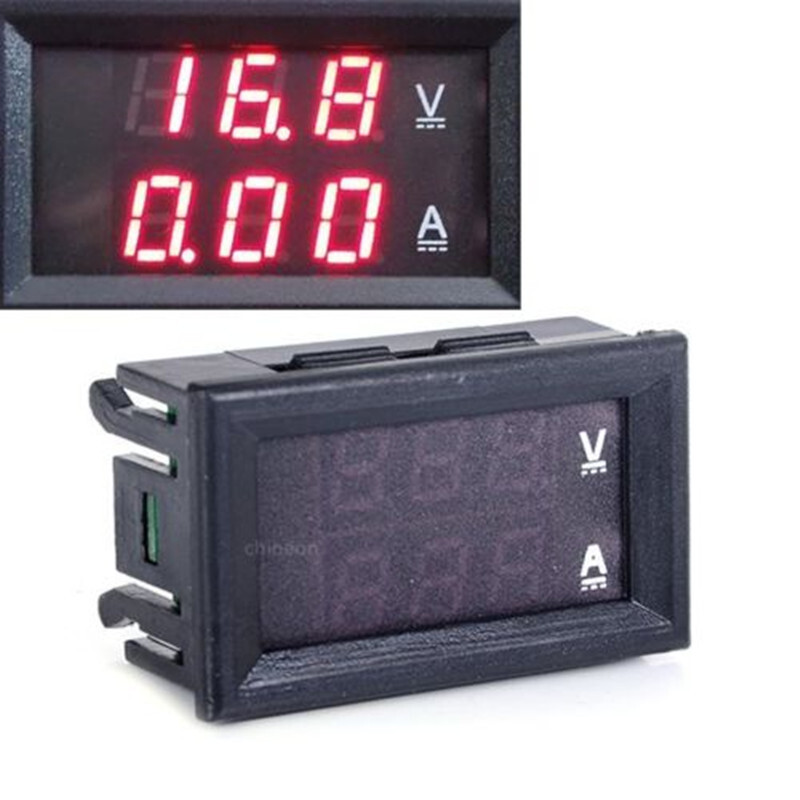 DC 100V 10A Digital LED Voltmeter Ammeter Dual Volt Amp Meter Gauge Red & Green