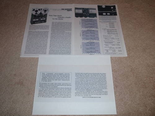 Sony TC-854-4S Open Reel Review, 1972, 3 pgs, Full Test Pro Reel to Reel