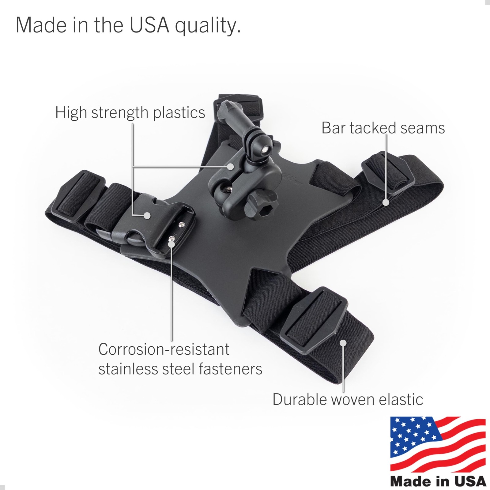 STUNTMAN High Stability Chest Mount with Ball Joint for Action Cameras - Fits...