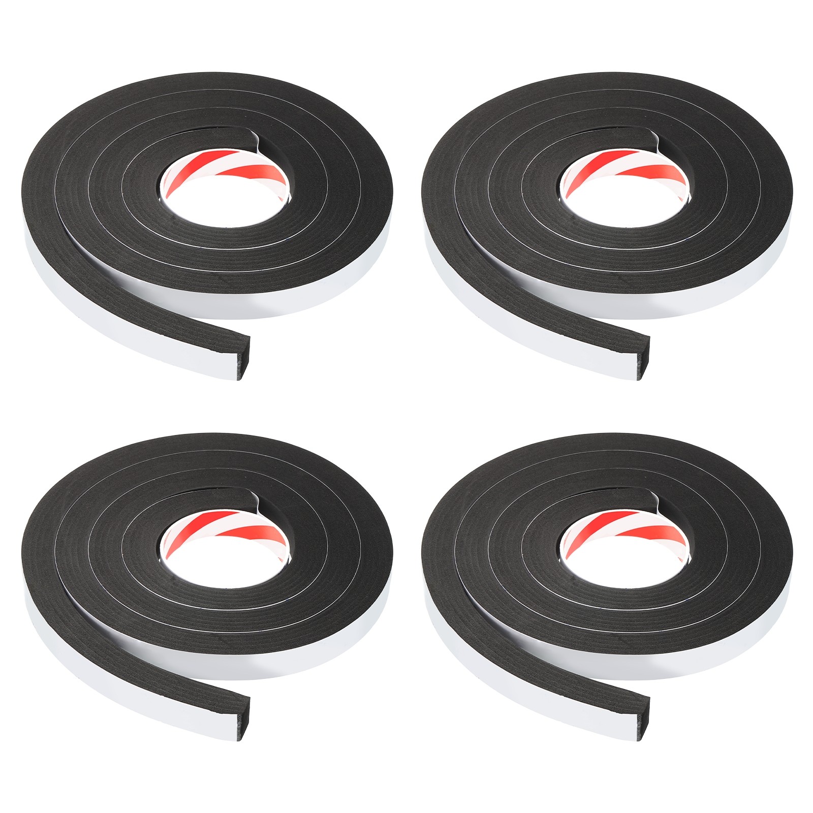 4pcs Foam Insulation Tape 25/32" W x 25/32" t x 6.5ft Door Seal Strip Black