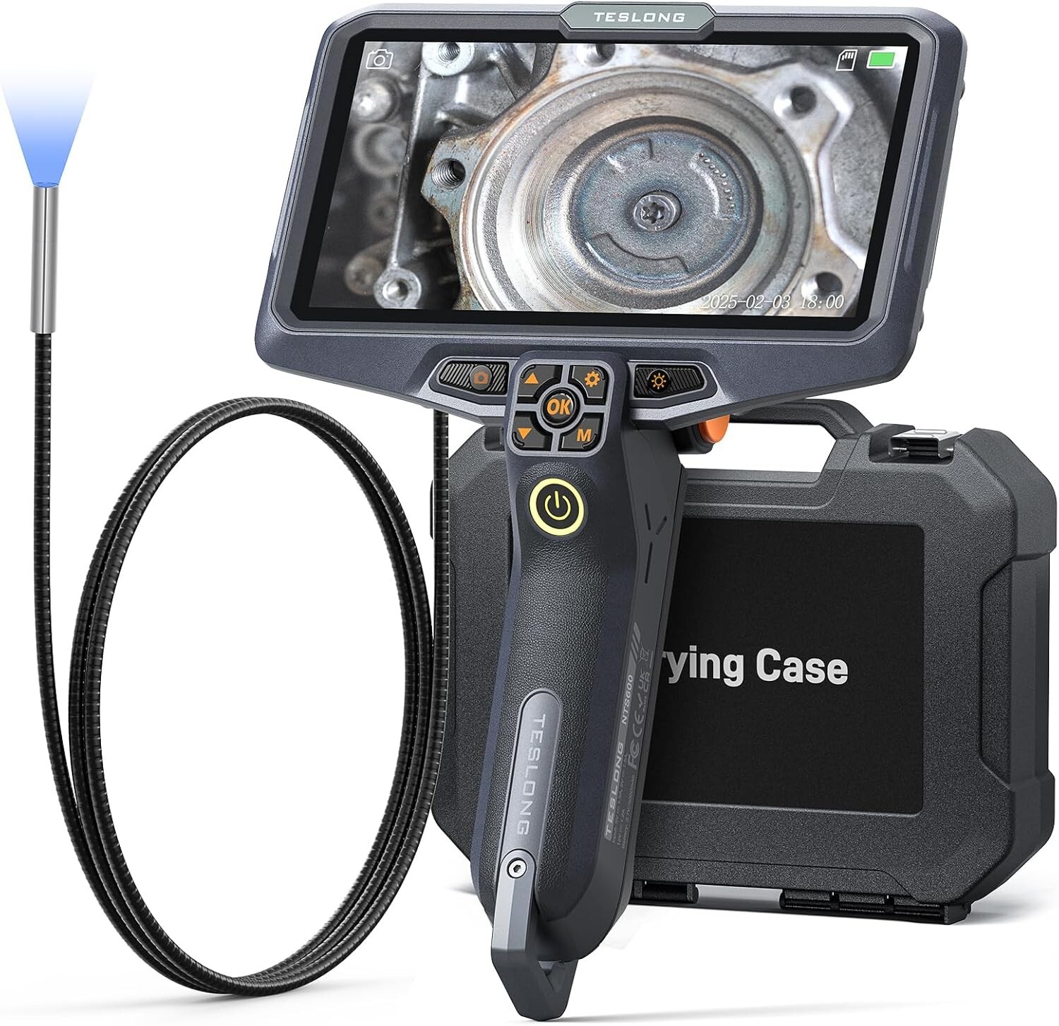 Teslong Ultra-Thin 3.9mm Borescope Inspection Camera Industrial Endoscope 6" IPS