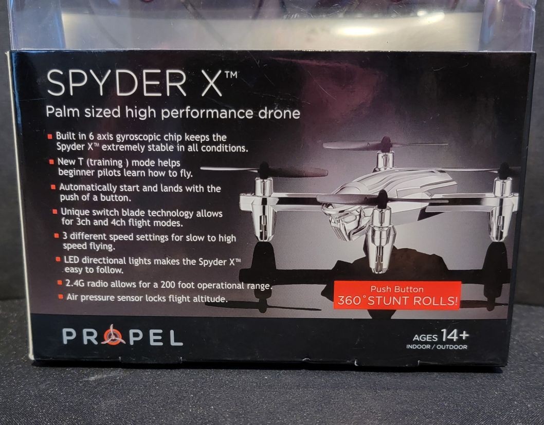 new Spyder X palm size high performance drone red