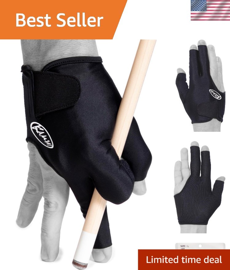 Comfort Fit Billiard Glove for Right Hand - XL, Quick-Dry and Stretchable Design