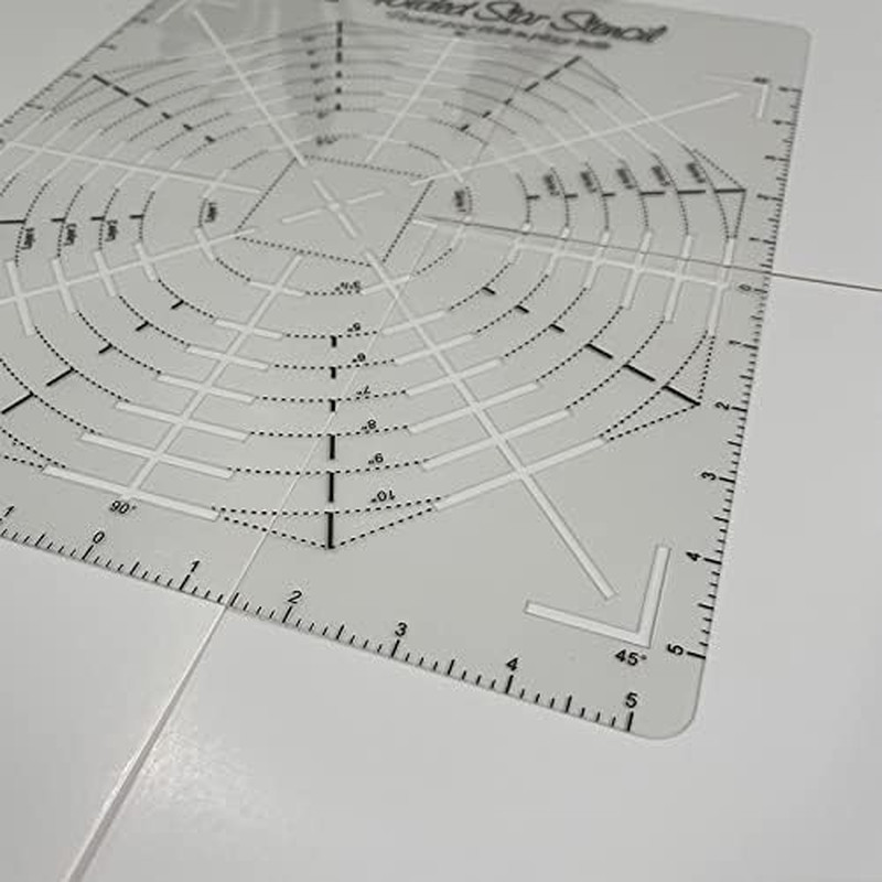 Folded Star Guide Template for Fabric, Custom-Printed 9" X 11" Interfacing Templ