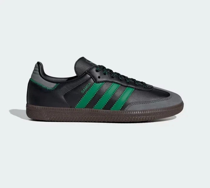 Adidas Samba OG Womens Size 6.5 Black Green Shoes Sneakers IE6520 FREE SHIP NEW