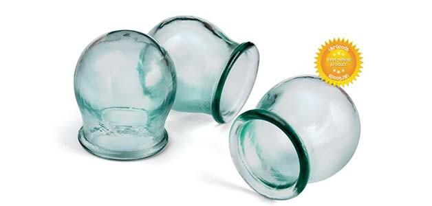 3 pcs Health Medical Massage Jars USSR Soviet Glass Fire Cupping Cups Vintage