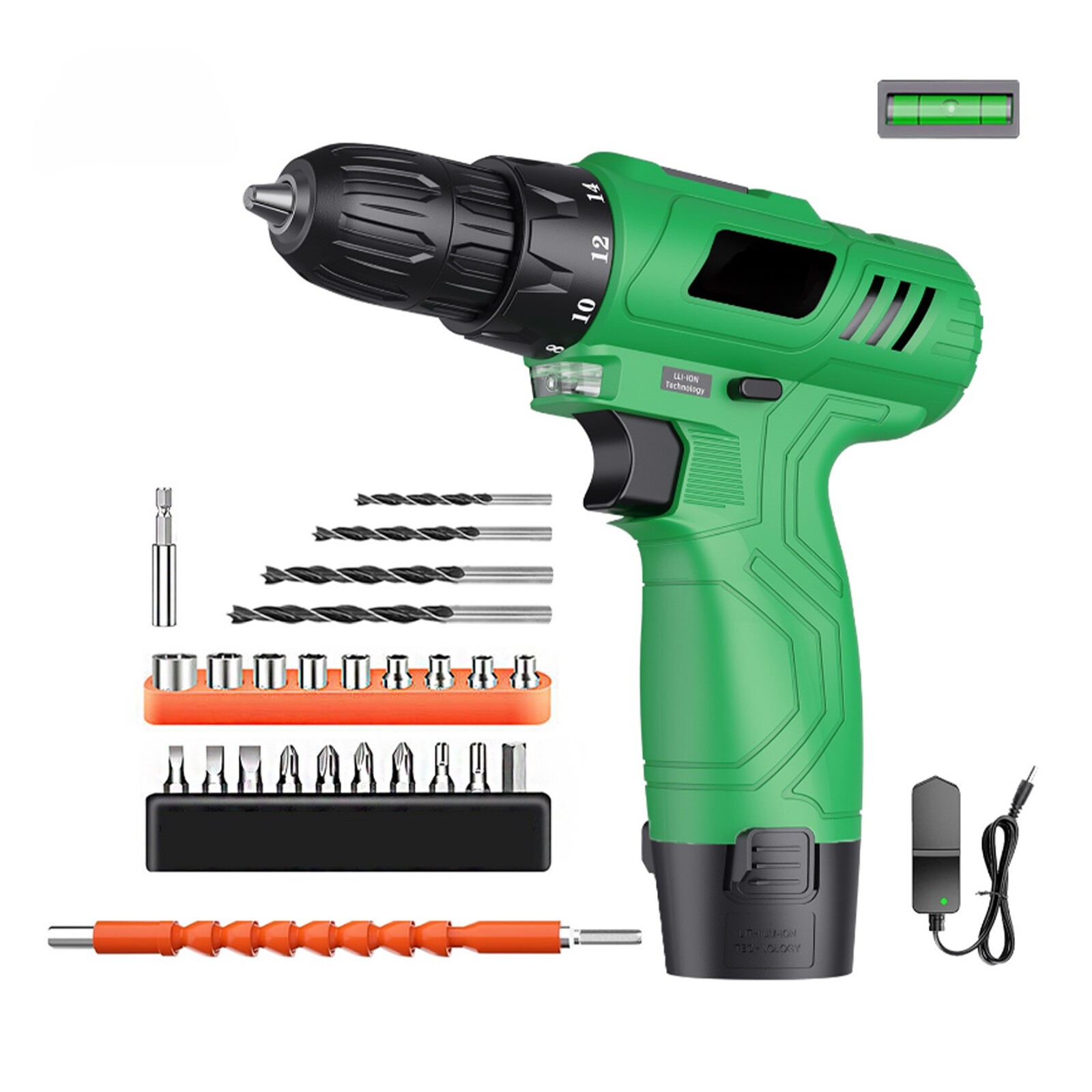 12V LightWeight 18+1 Torque Cordless Electric Drill Set With Battery And Chargrc