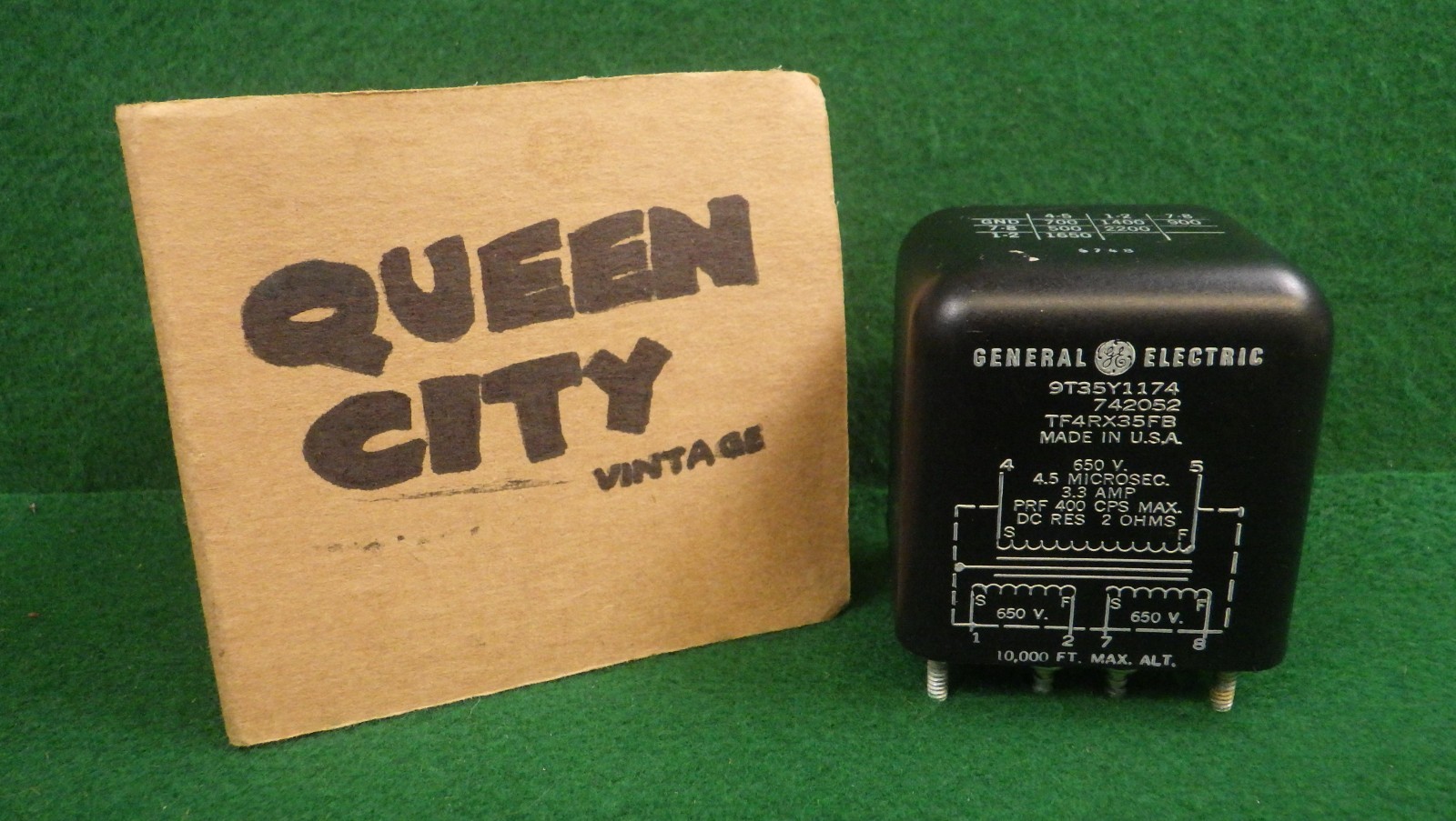 NOS Vintage GE Milsurp Radio Transformer TF4RX35FB 650V 400cps 3.3A