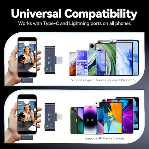 200ft Wireless Lavalier Microphone for iPhone/Android/Camera