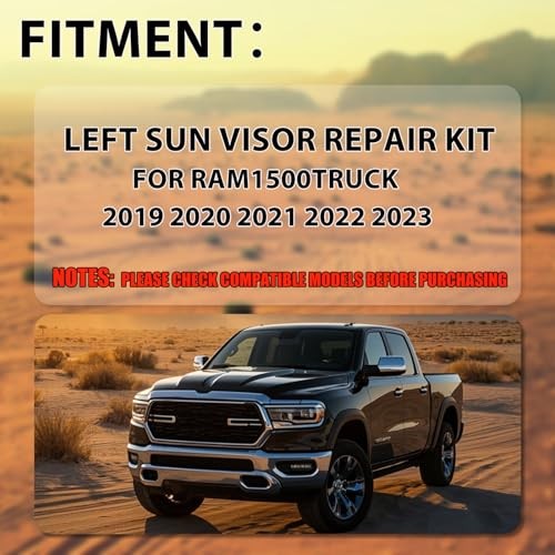 Sun Visor Repair Kit fits for Dodge Ram 1500 Trucks 2019-2023 Left LEFT - Black