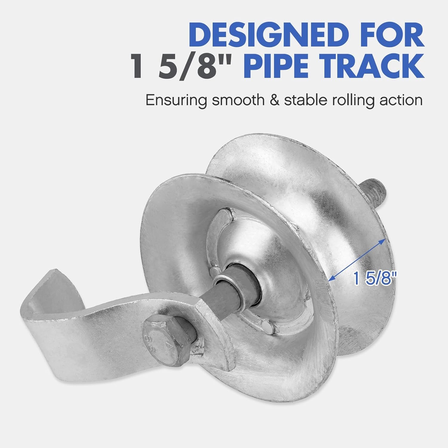 2 Pack Sliding Gate Rollers 5" Steel Pipe Track Roller Galvanized for 1 5/8" ...