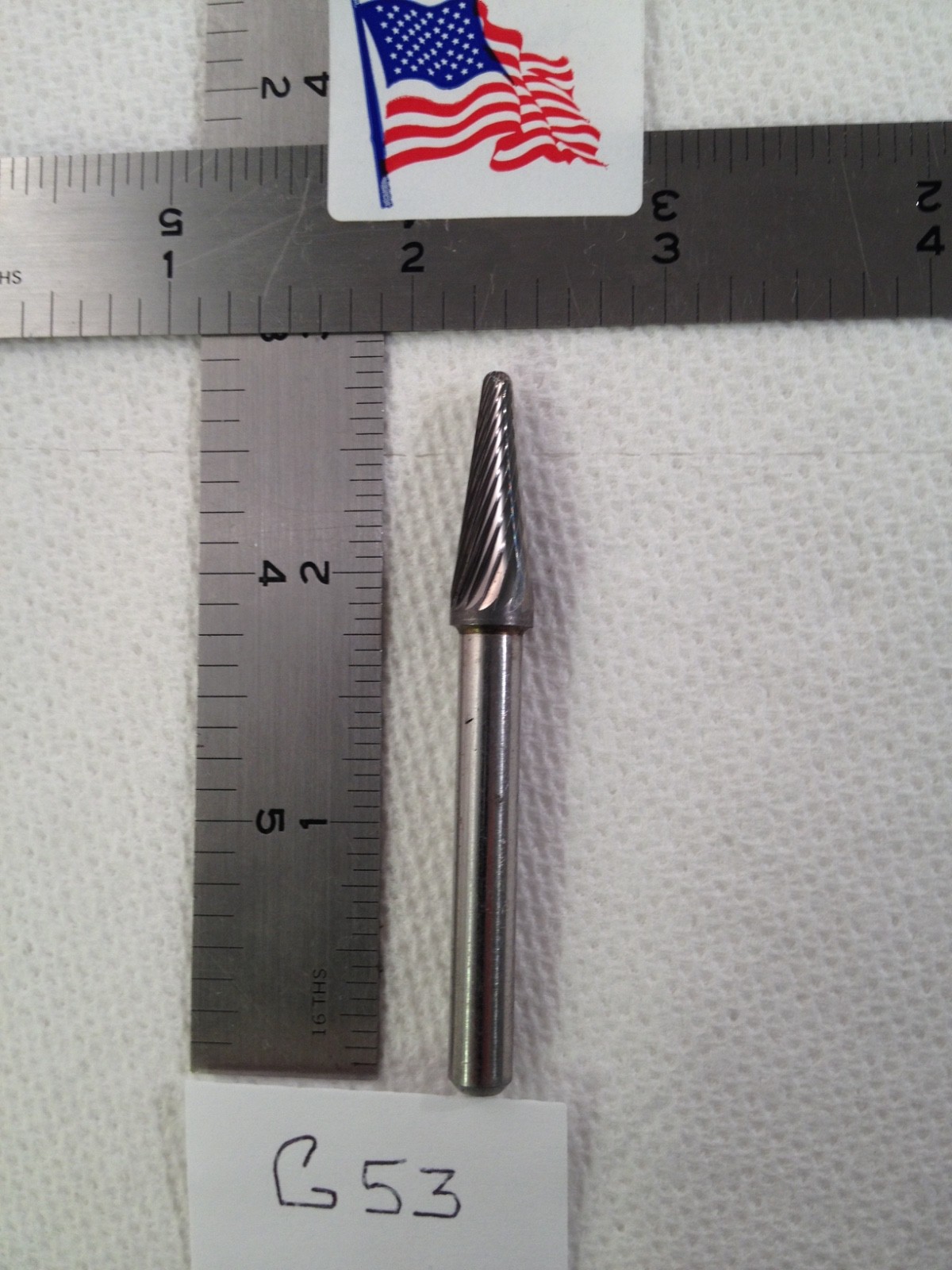 1 NEW FALCON / SGS 1/4" SHANK CARBIDE BURR SL-2 SINGLE CUT. CONE SHAPE (G53)