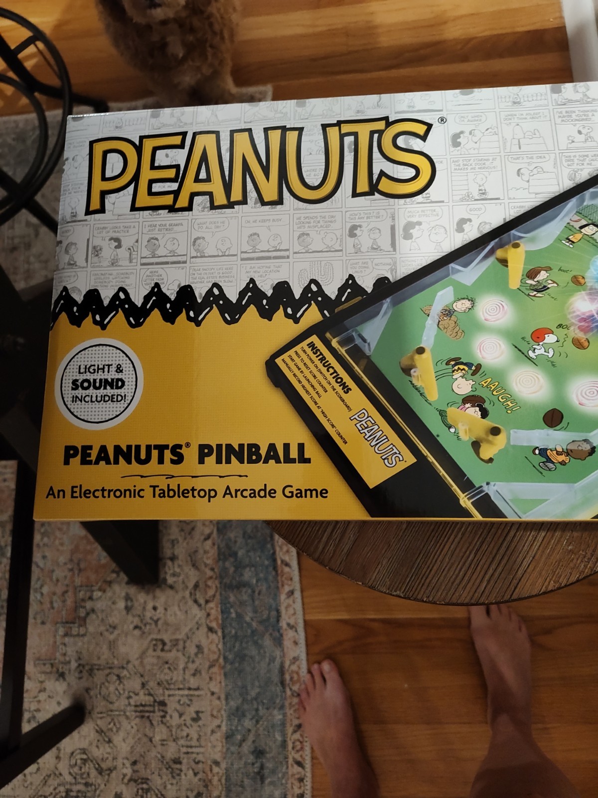 Peanuts Snoopy Electronic Tabletop PINBALL Machine w/ Lights & Sound NIB
