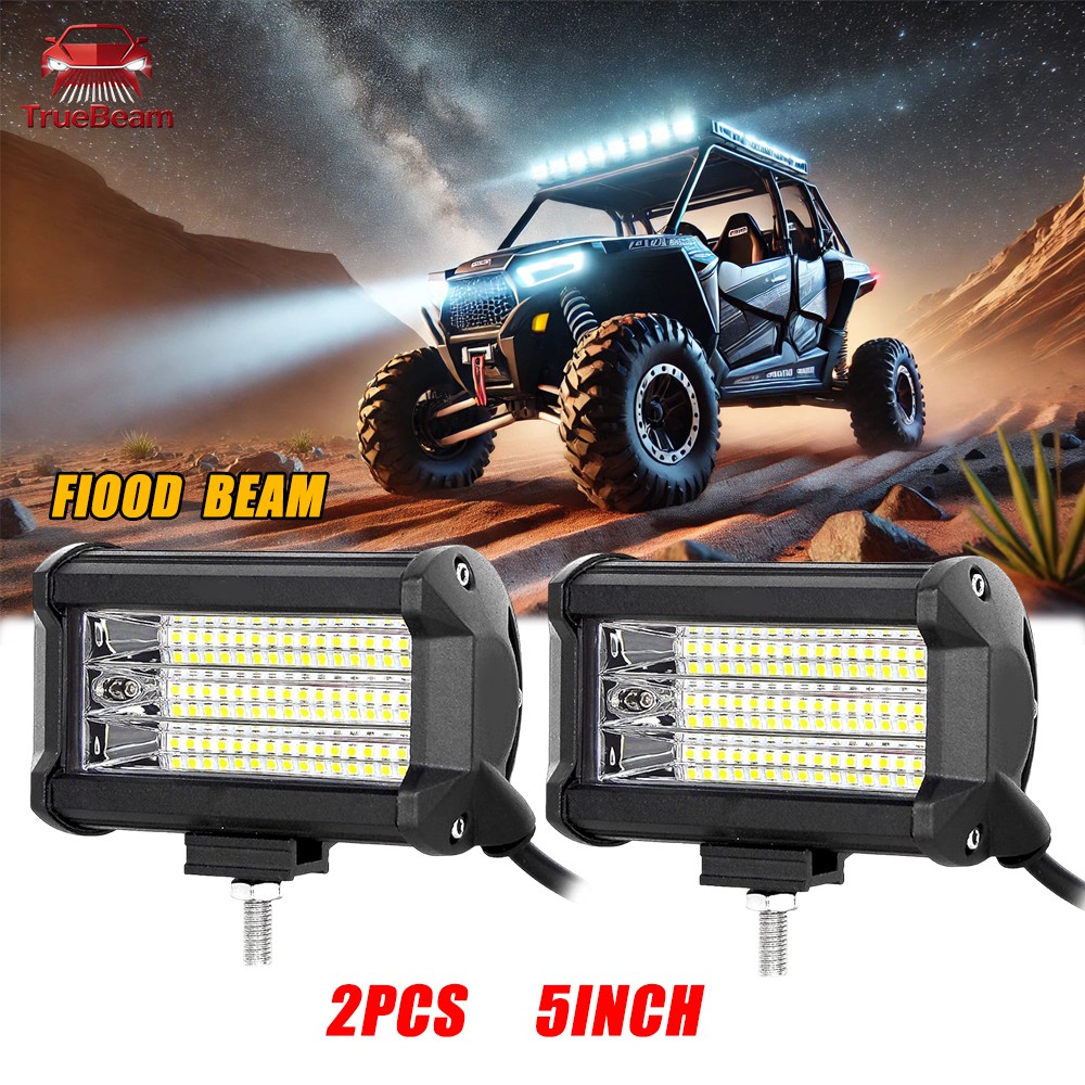 2x 5Inch 20000LM LED Work Light Bar 12V Flood Beam Offroad Fog Driving ATV Truck