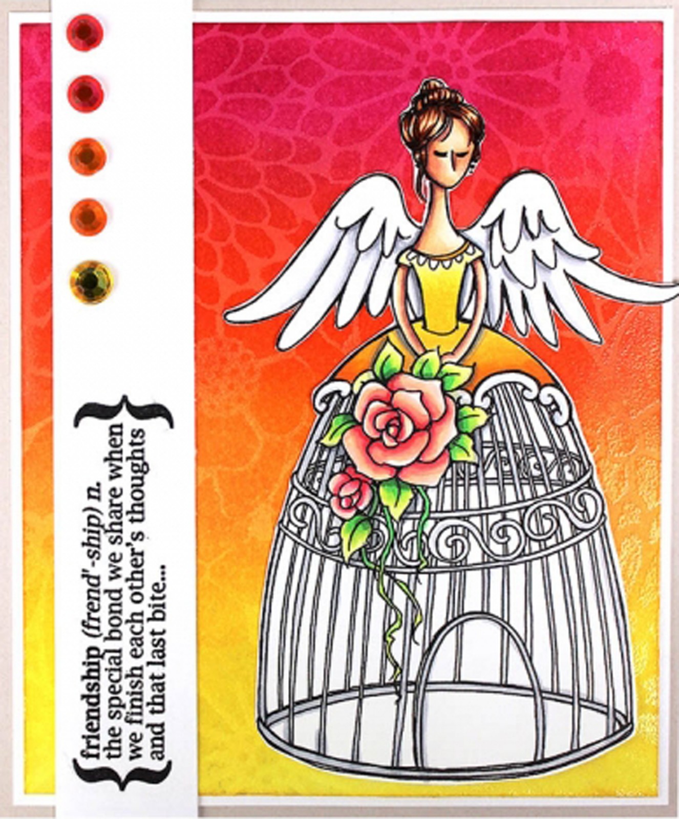 Angel Aviary, Wood Mounted Rubber Stamp STAMPENDOUS, NEW - R246