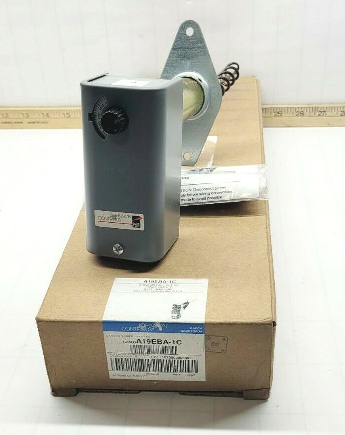 NEW JOHNSON CONTROL DUCT TEMPERATURE WARM AIR FAN CONTROL 50/250°F A19EBA-1C