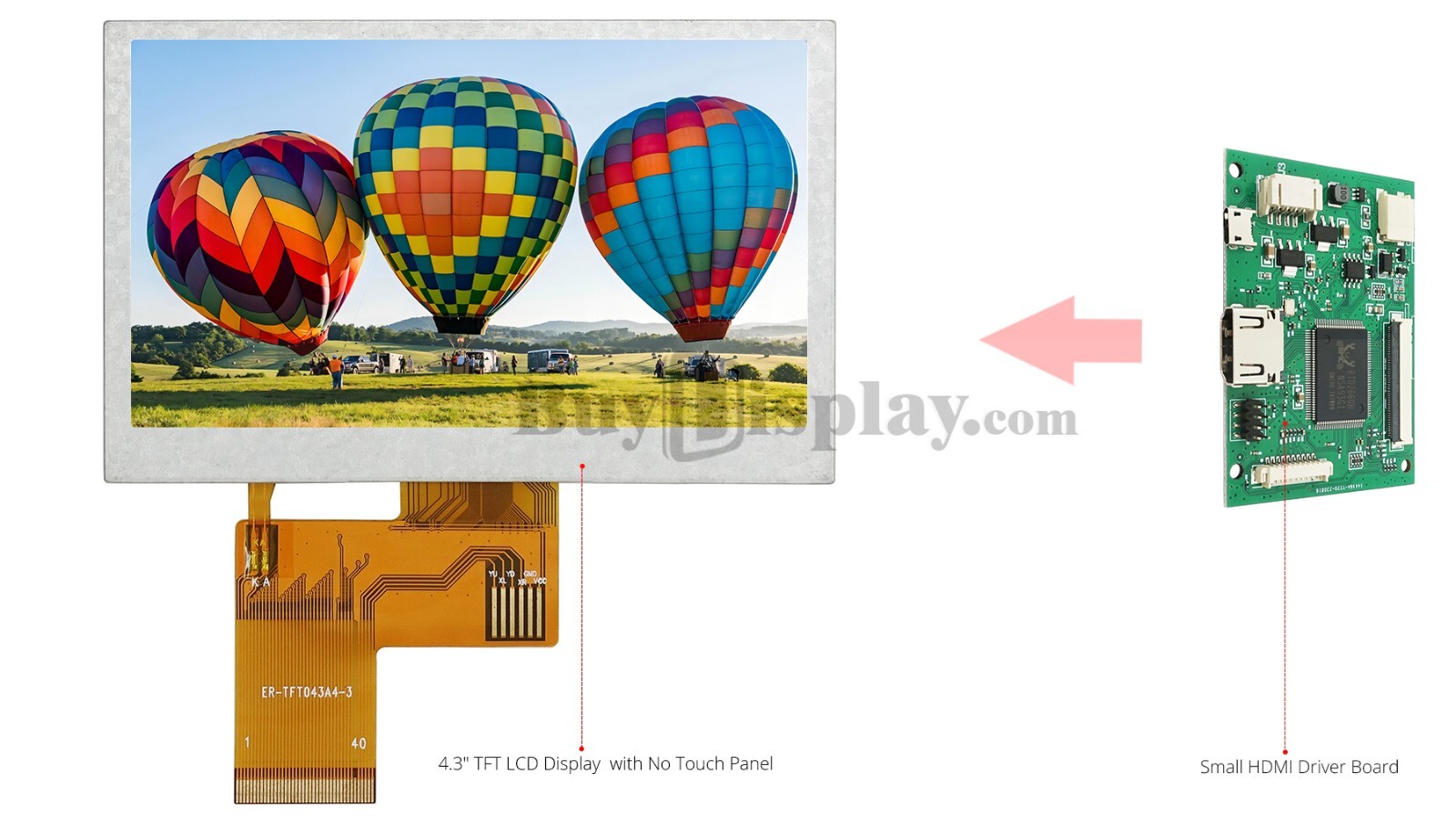 IPS 4.3" inch Raspberry Pi Touch Screen TFT LCD Display w/HDMI Driver Board