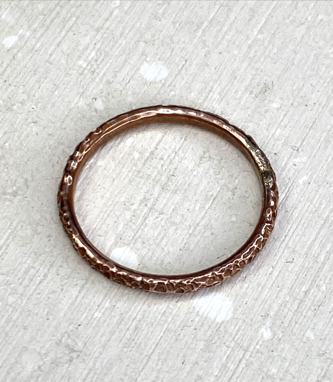 Copper Ring Stackable Hammered Rings band Size 6.5 Wedding Ring Unisex thin 2mm