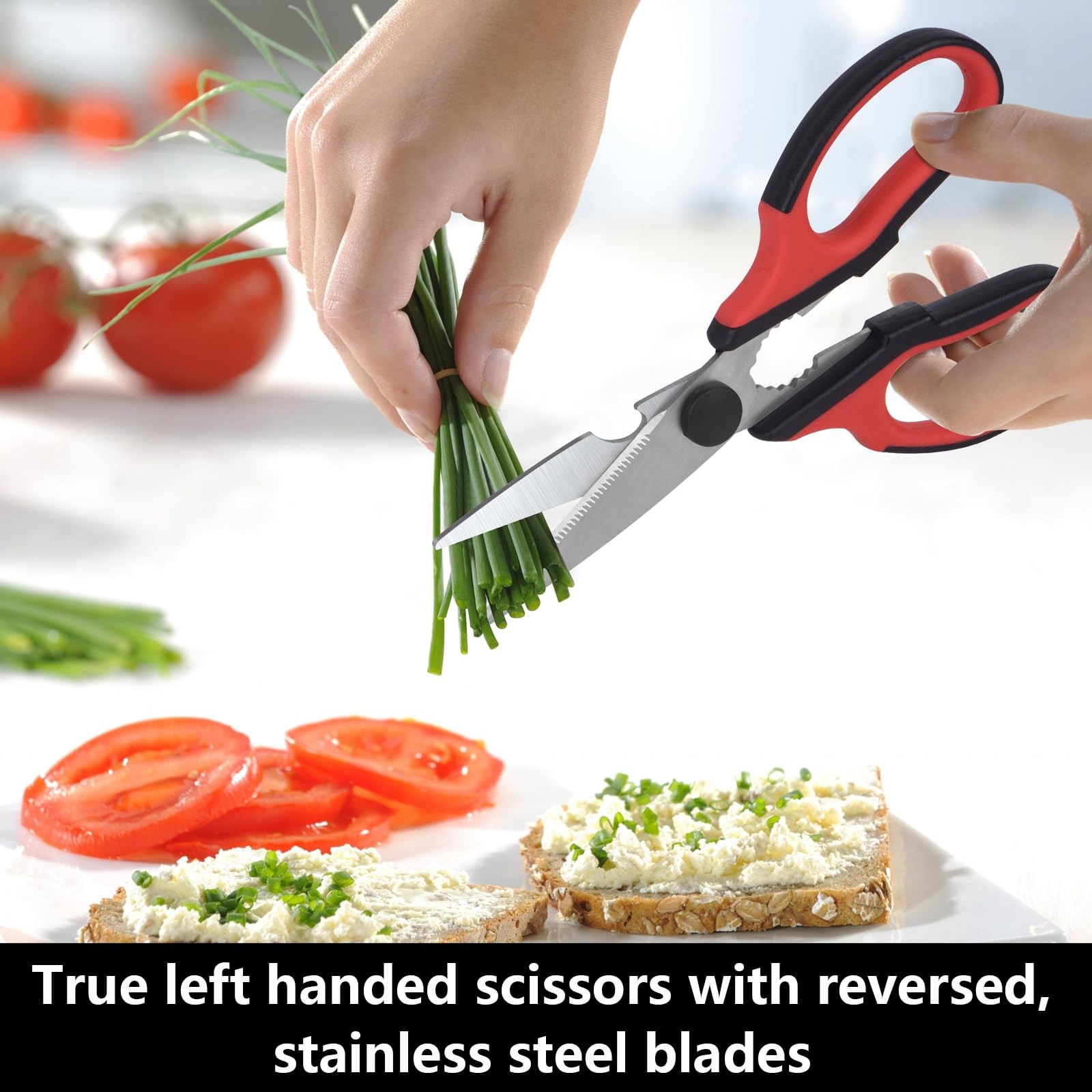 Left Handed Kitchen Scissors, Bailaipor Left Hand Kitchen Poultry Shears Tool...