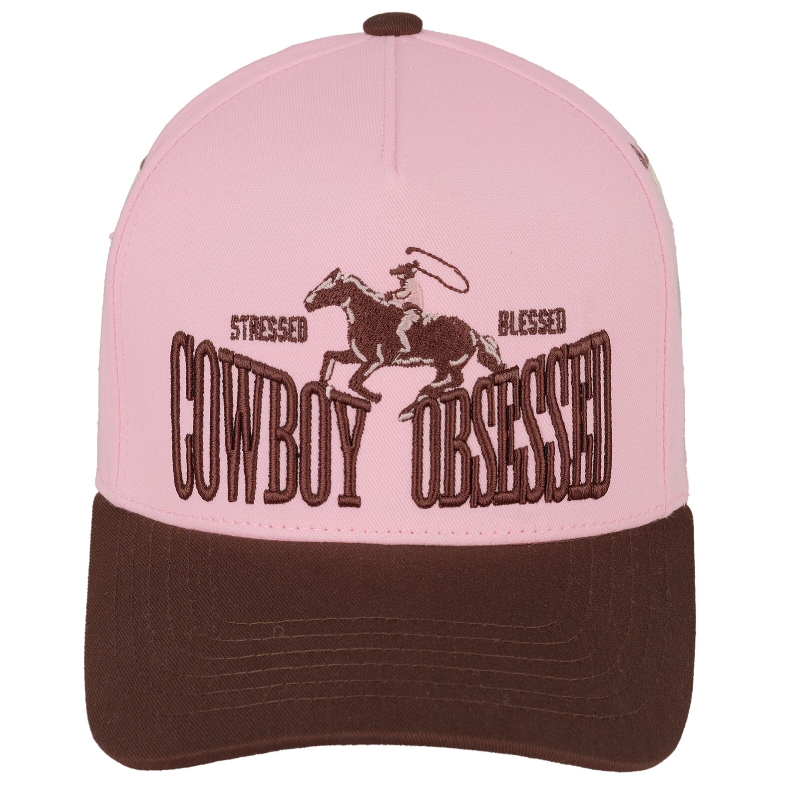 C.C Women Cowboy Obsessed Stressed Blessed Snapback Baseball Tucker Cap Hat