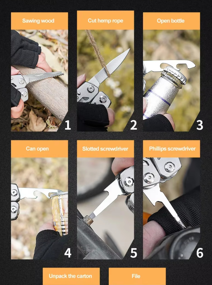 Keychain Pocket Multitool Pliers Knife Screwdriver Tool Camping Mini Compact EDC