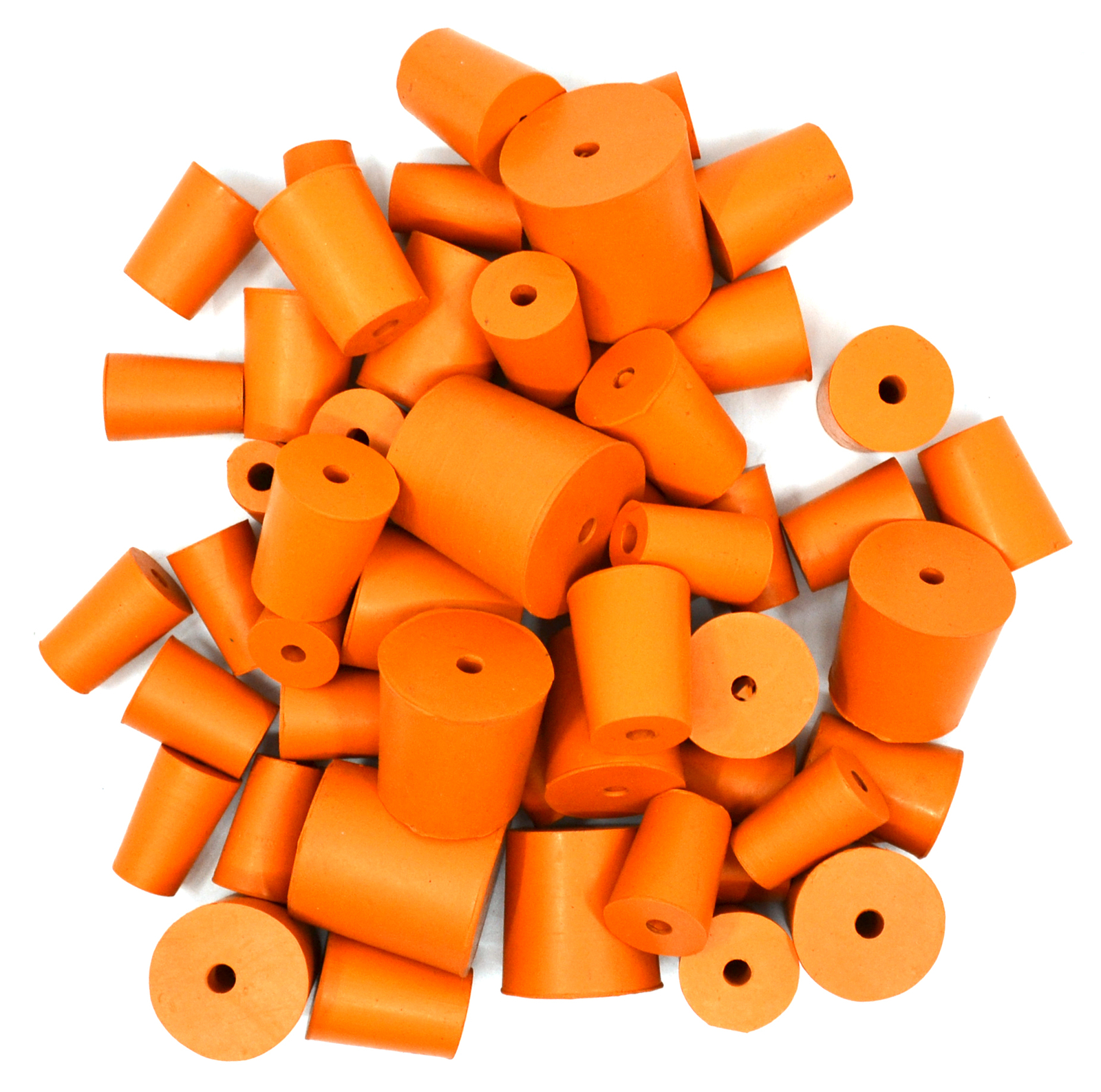 Assorted Rubber Stoppers with One Hole, 50/PK - Eisco Labs