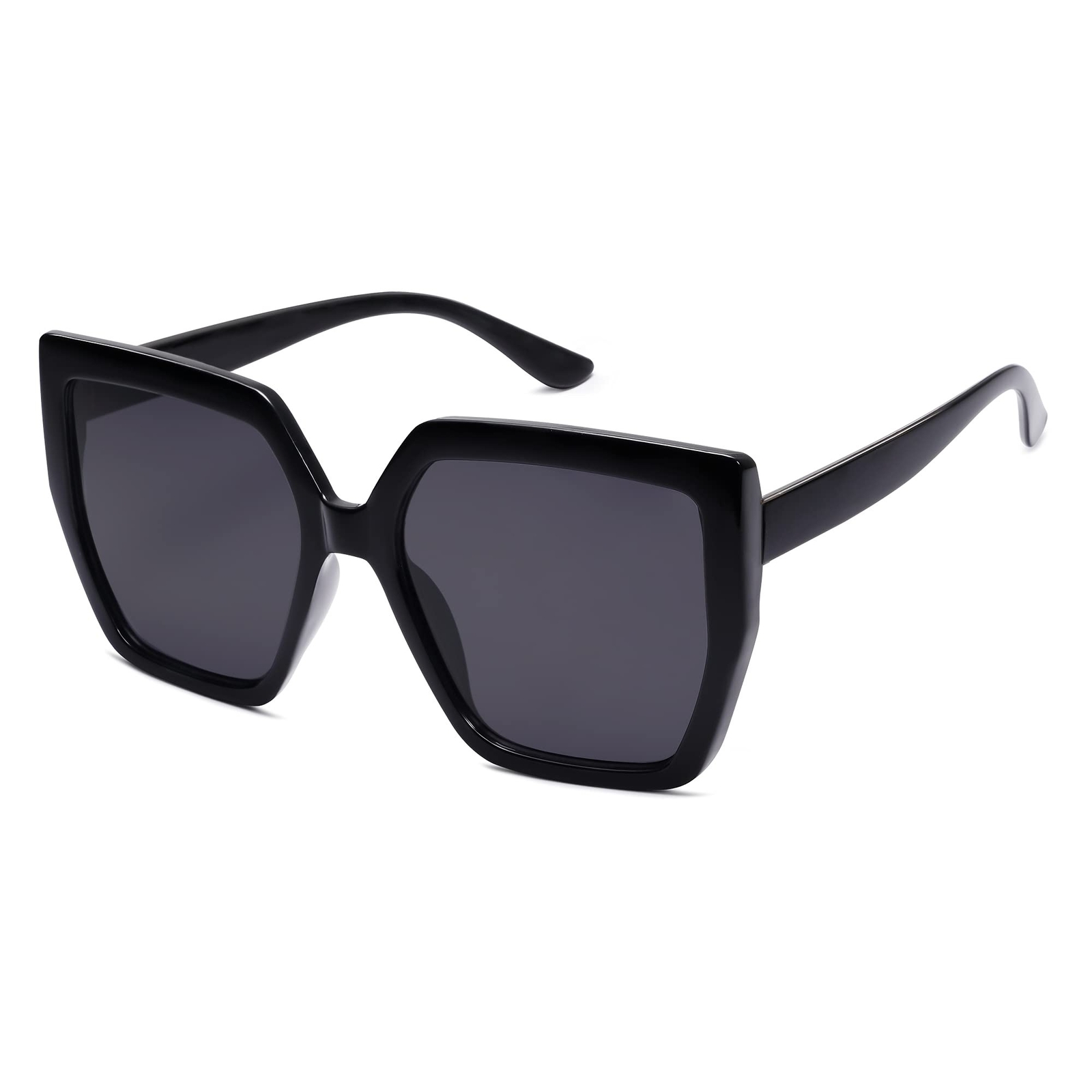 SOJOS Horned Rim Thick Sunglasses for Women Trendy Oversized Black Modern Hip...