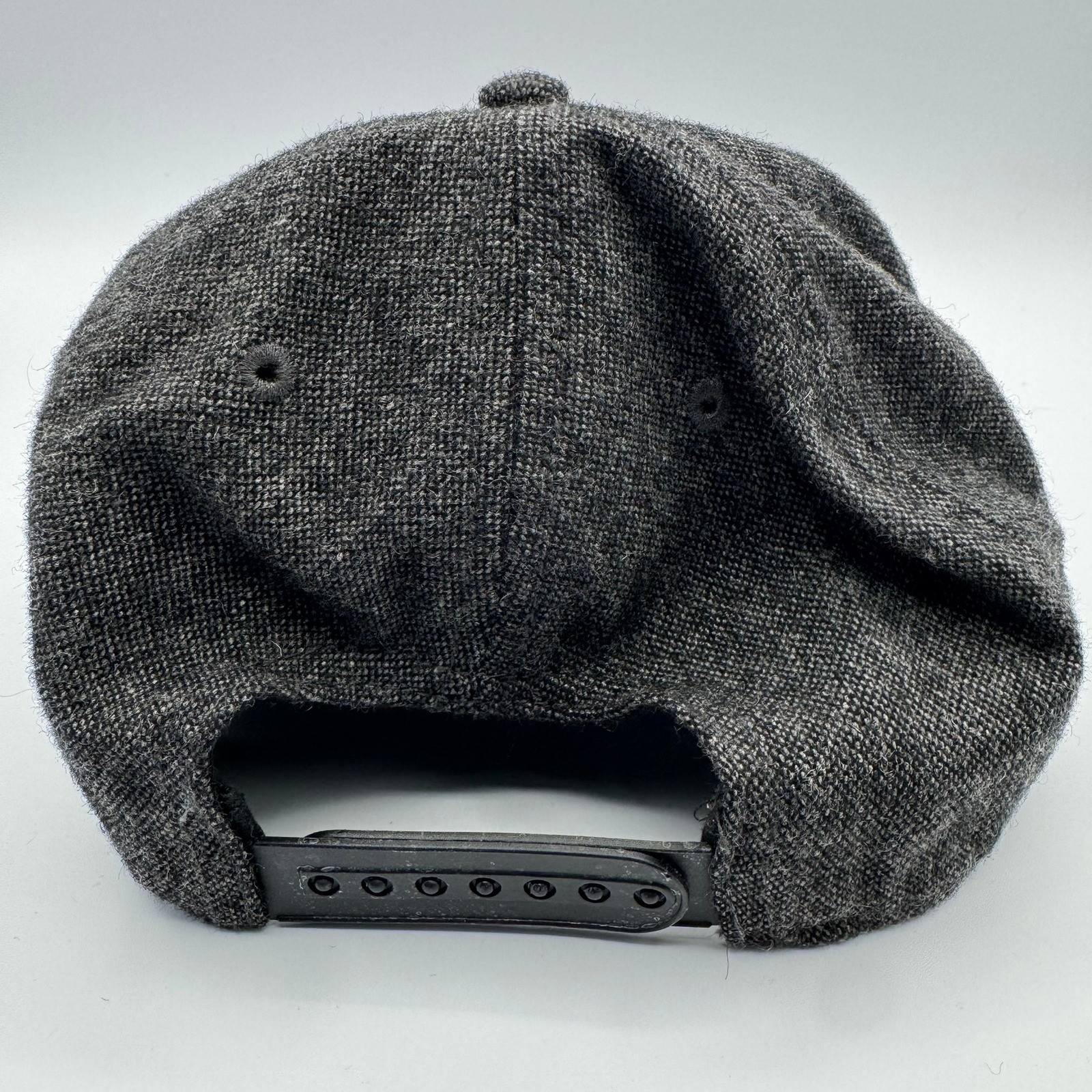 Baseballism Hat Cap Heather Gray Black Leather Patch Snapback Adjustable