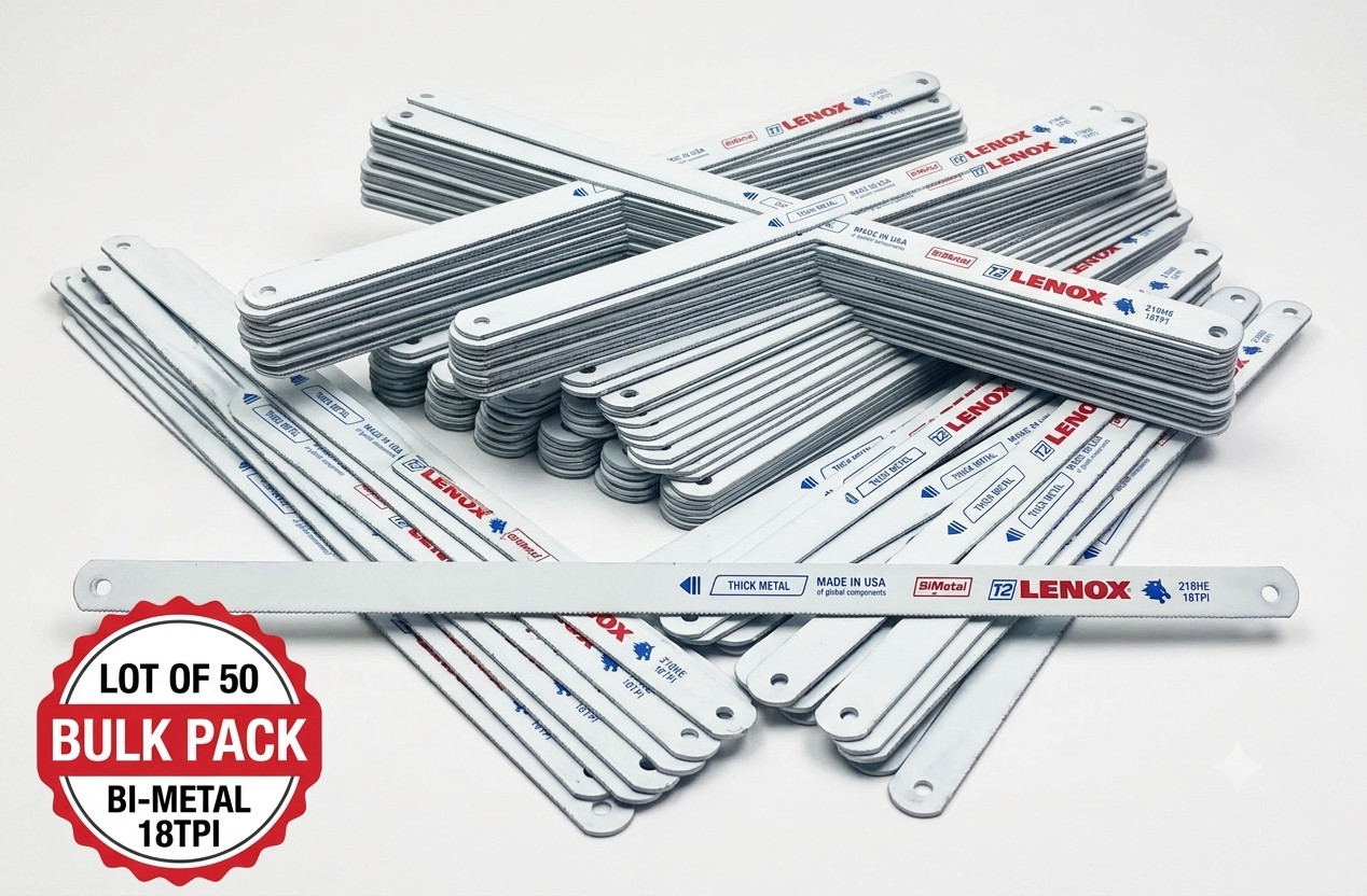 Lenox Hacksaw Blades 12 Inch 18 TPI Bi-Metal Hand Saw Blade 218HE Set of 50