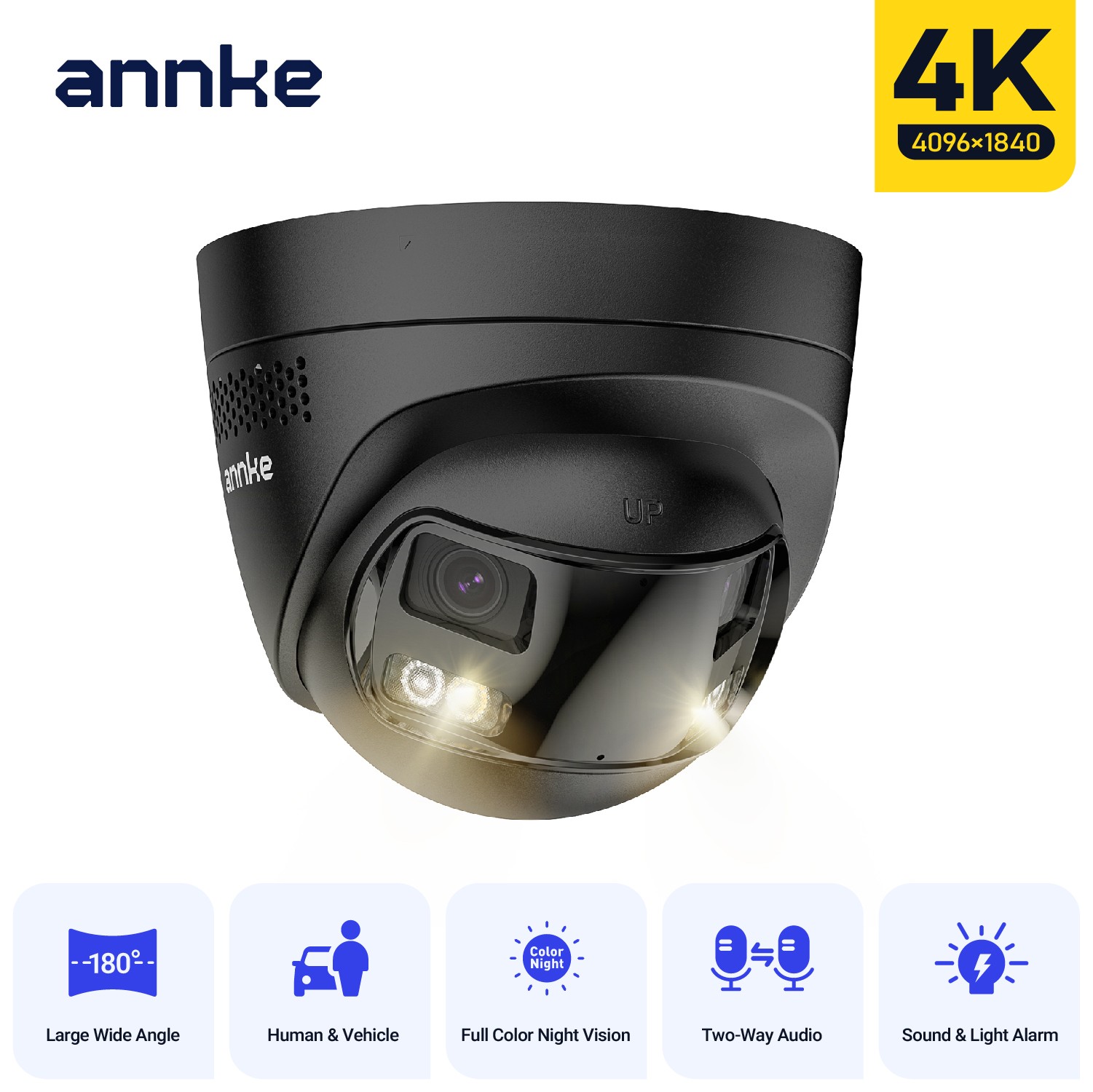 ANNKE FCD800 4K Dual Lens Color Night PoE Security IP Camera Two-Way Audio IP67