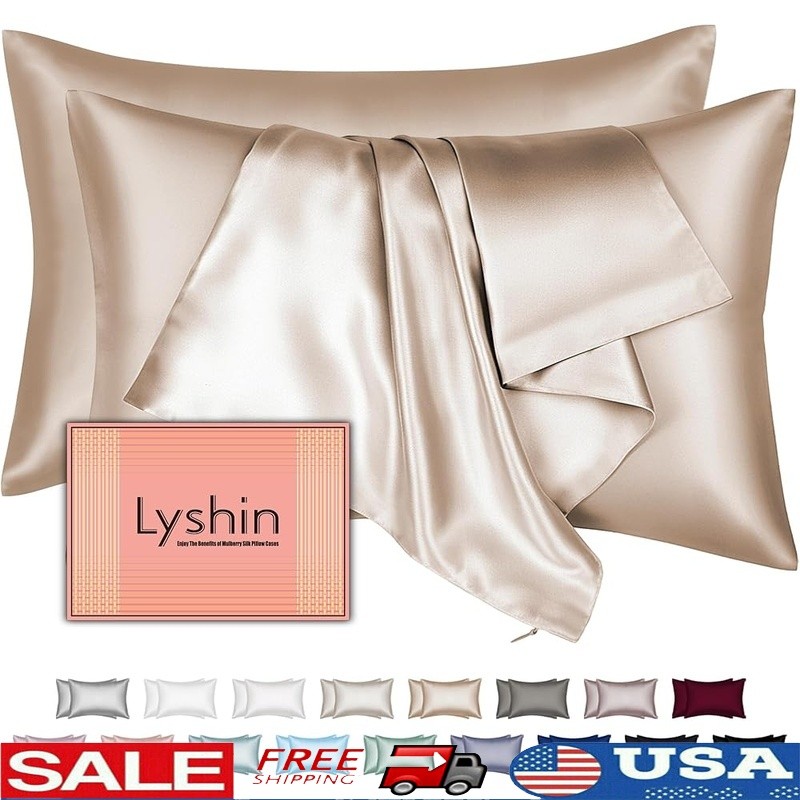 Mulberry Silk Pillowcase Hypoallergenic Cool Sleep Soft Skin Hair Care Luxury US