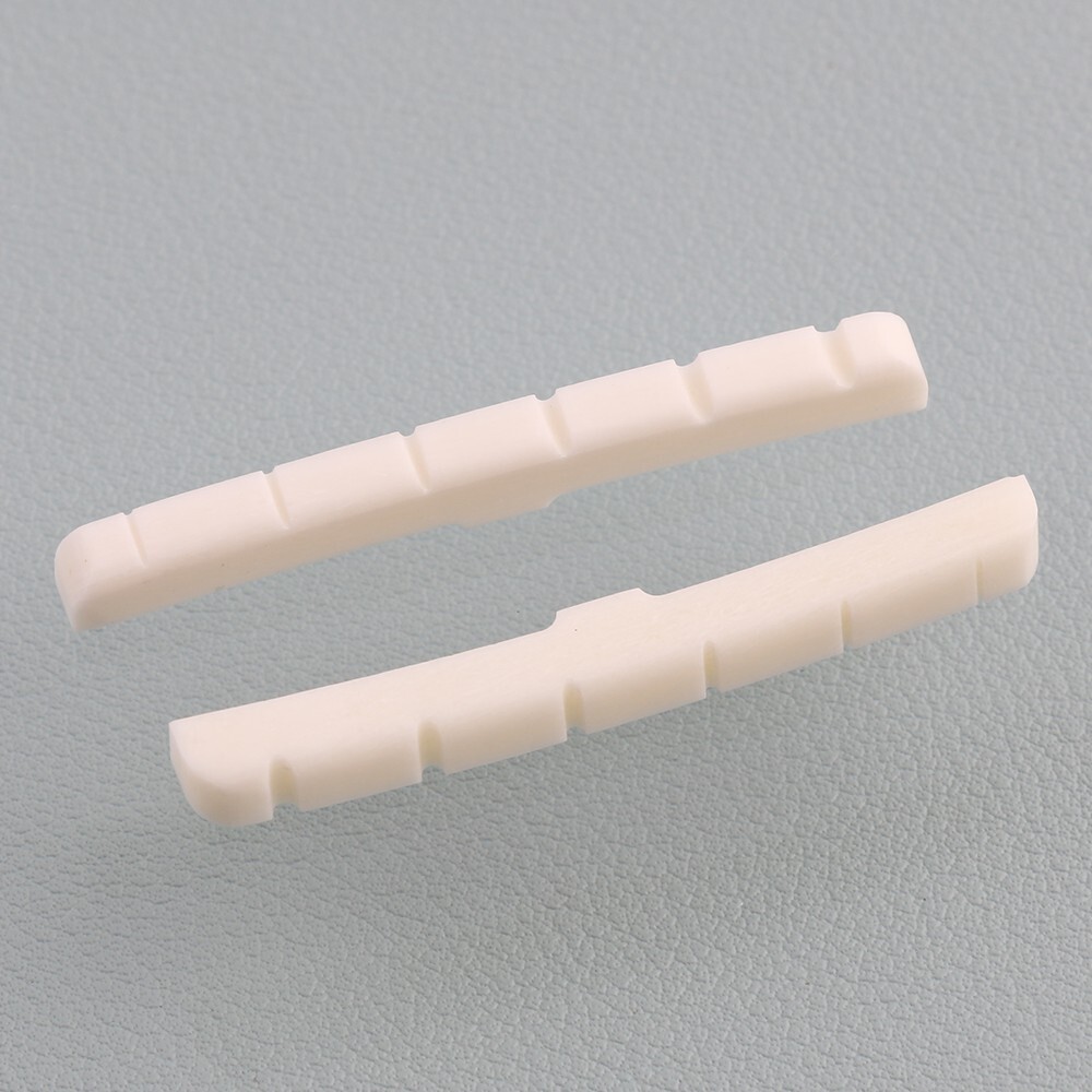 2pcs Guitar Pre-Slotted Bone Nut Curved Bottom for Fender Strat&Tele 43mm