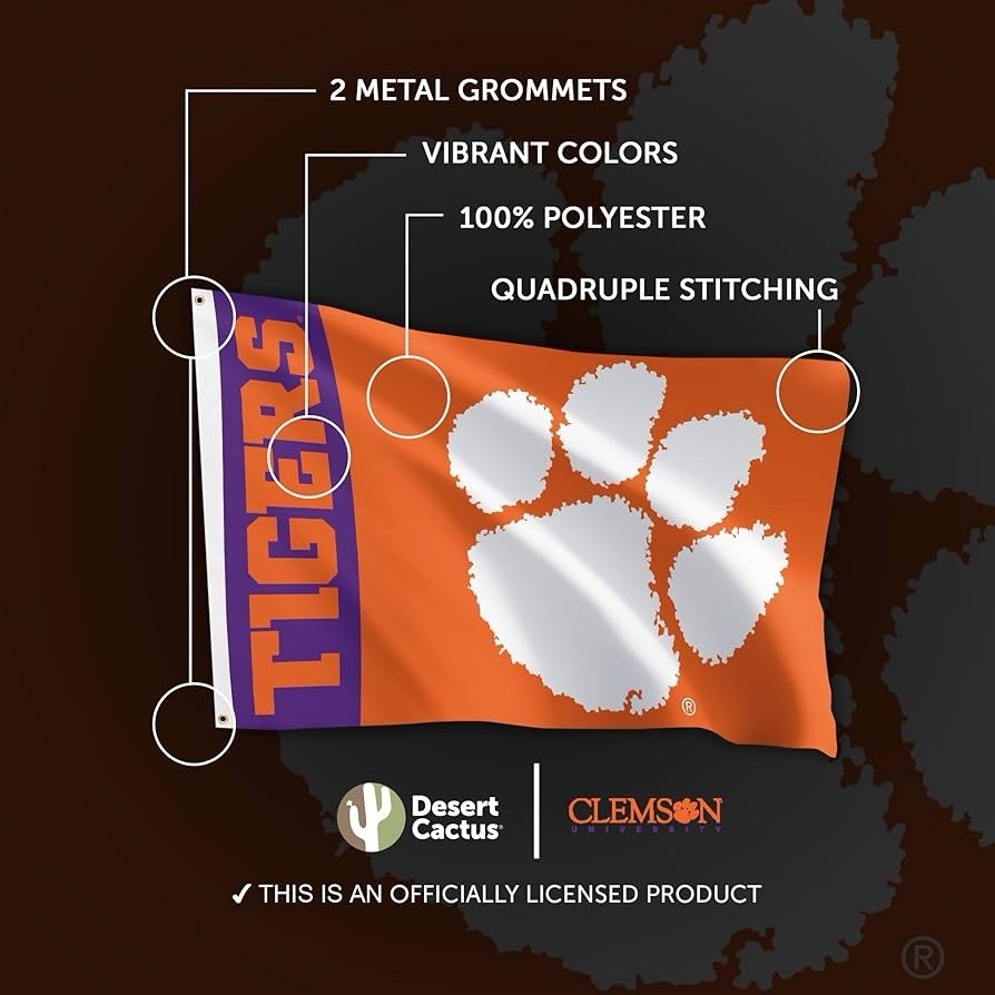 Clemson University Tigers Flag 3x5 Team