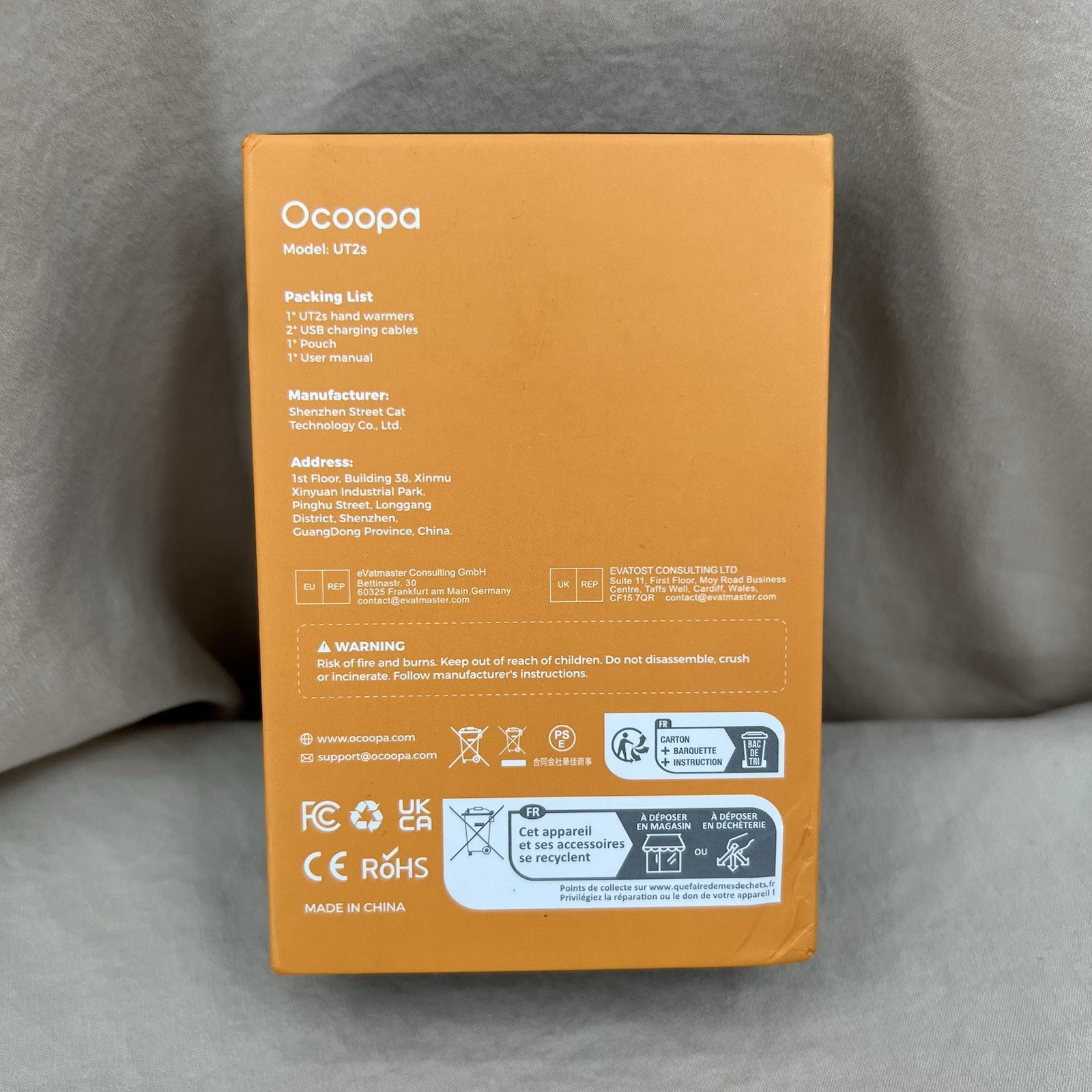Ocoopa Rechargeable Hand Warmers Orange Black Union Series Magnetic 4 Settings