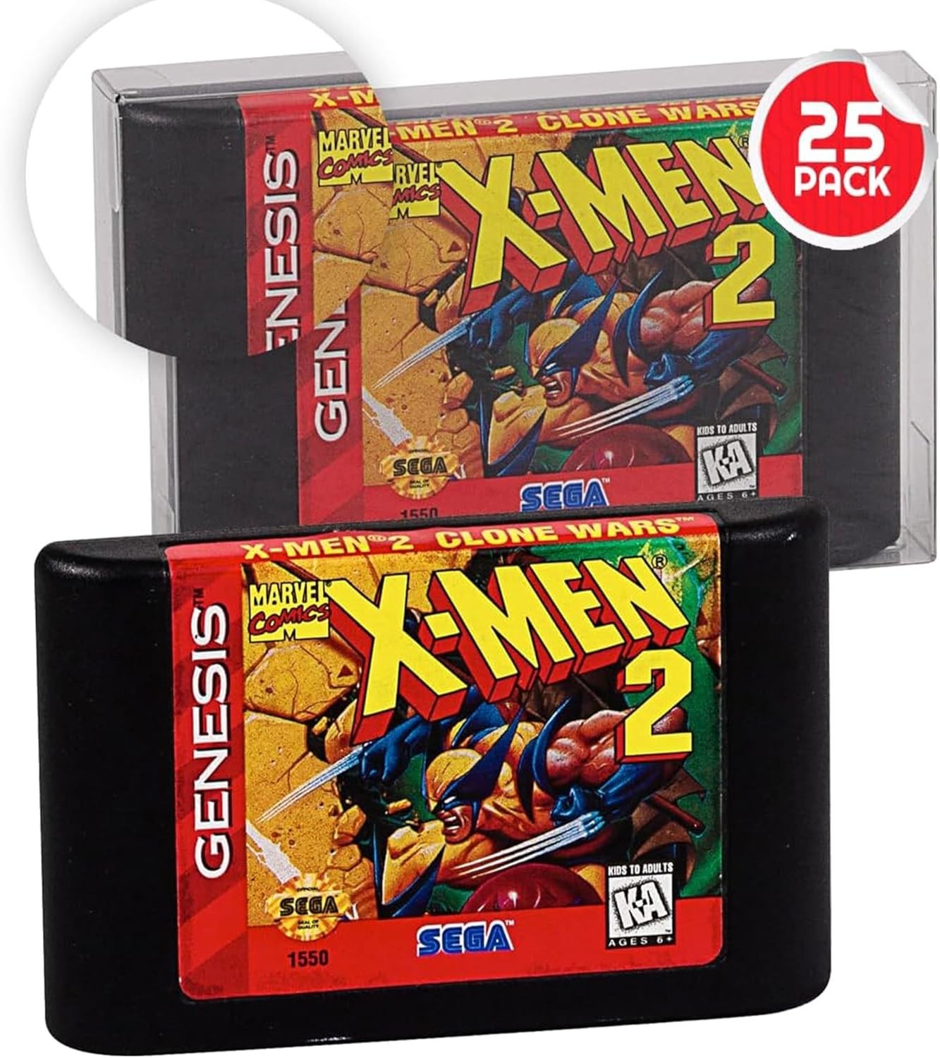 Video Game Case Protector compatible for Sega Genesis Cartridge - Bulk retail...