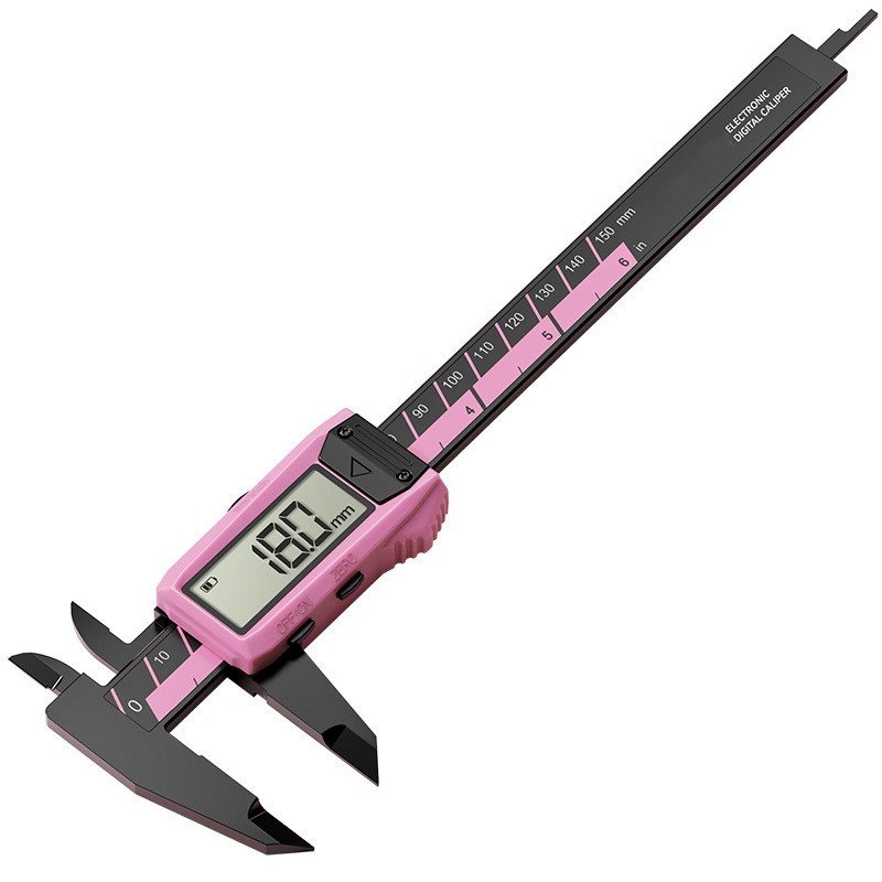150mm 6 Inch Plastic Vernier Caliper with Dual Unit Metric Inch Scale Display