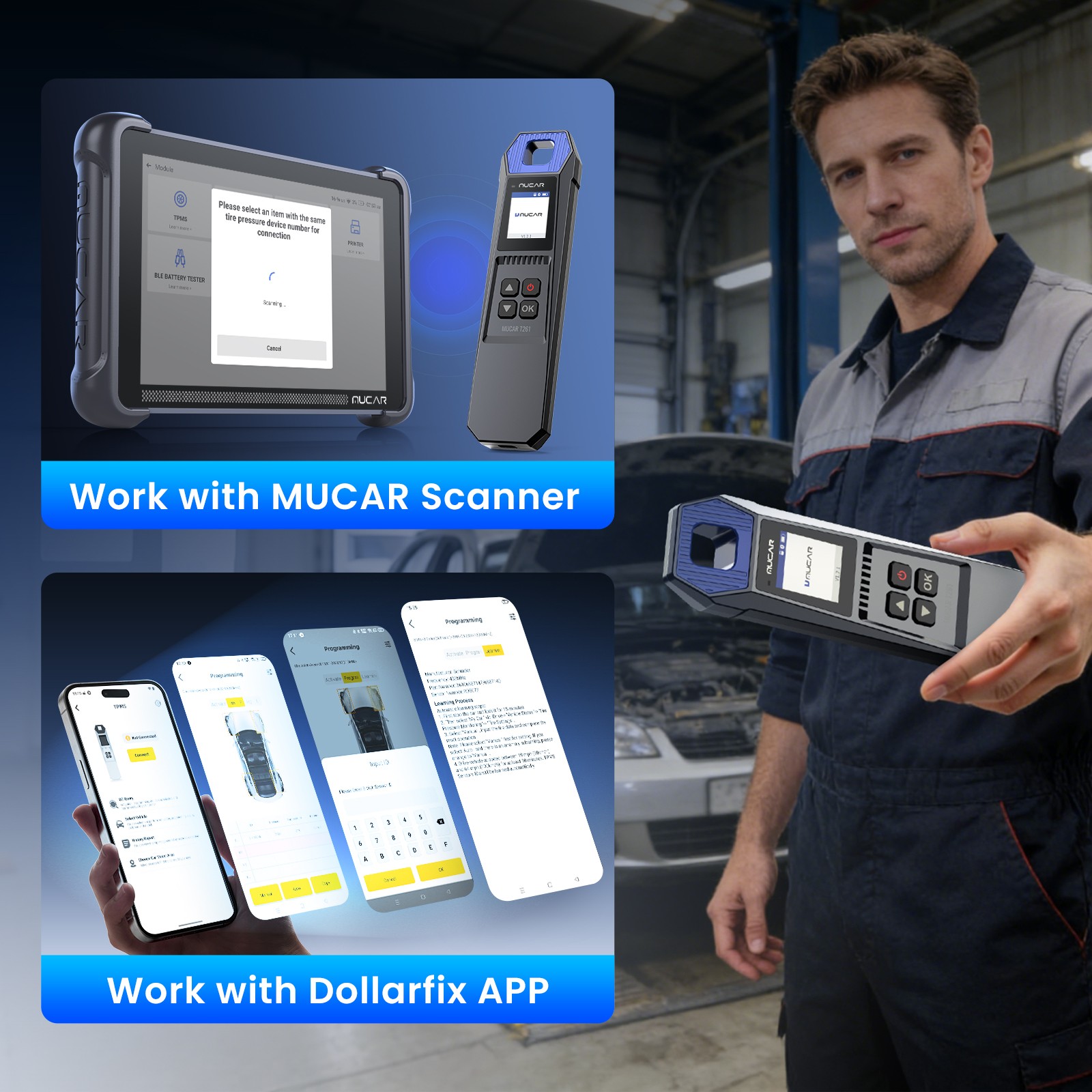 MUCAR 892BT+TPMS programmer AI-Diagnostic Scanner CANFD & DOIP 35 Resets T261 US