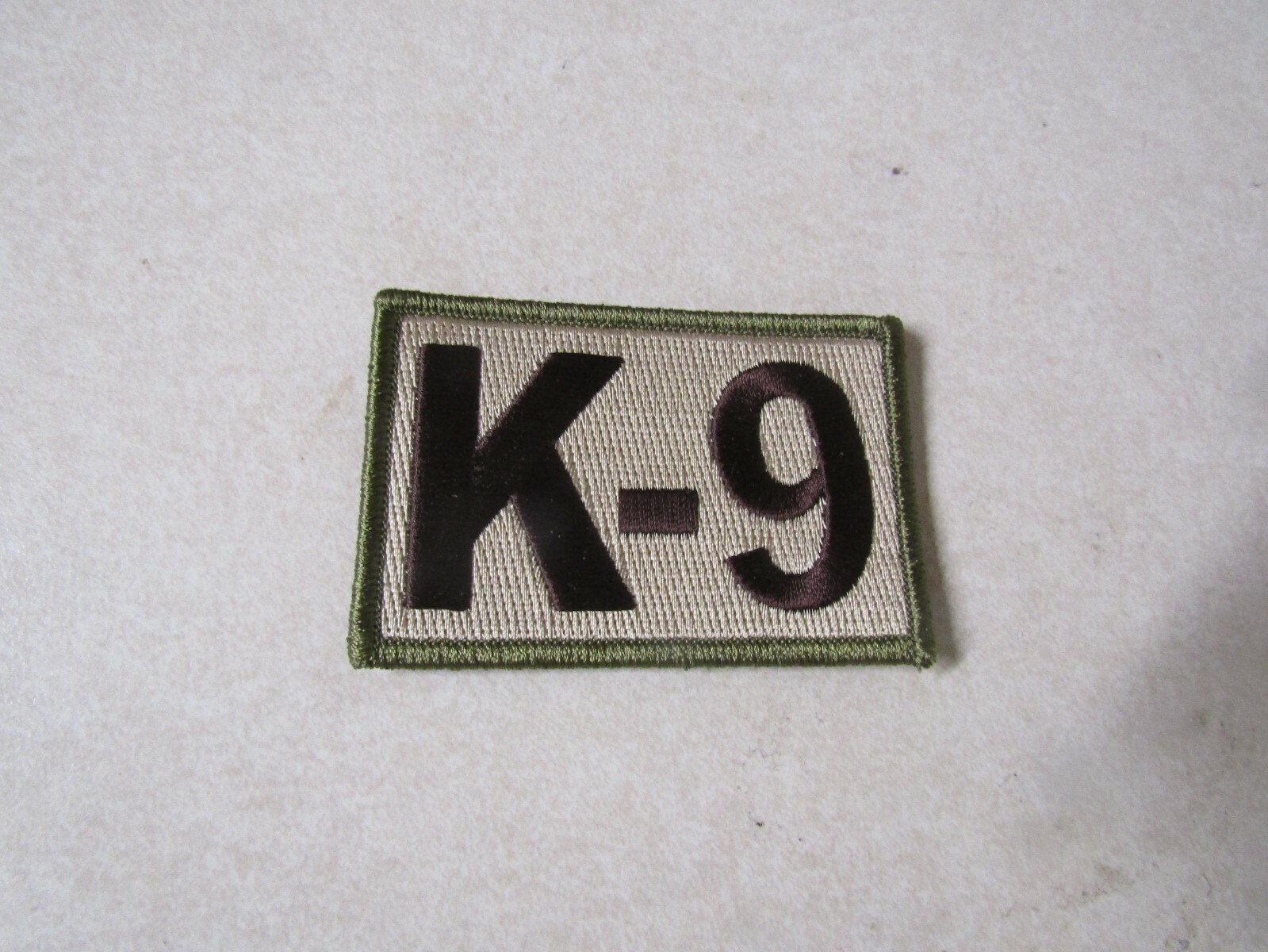 PATCH HOOK & LOOP APPROX 3 INCHES K-9 CANINE DOG HANDLER GREEN BORDER