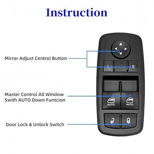 Master Power Window Switch Control Compatible with 2015-2022 Dodge Challenger