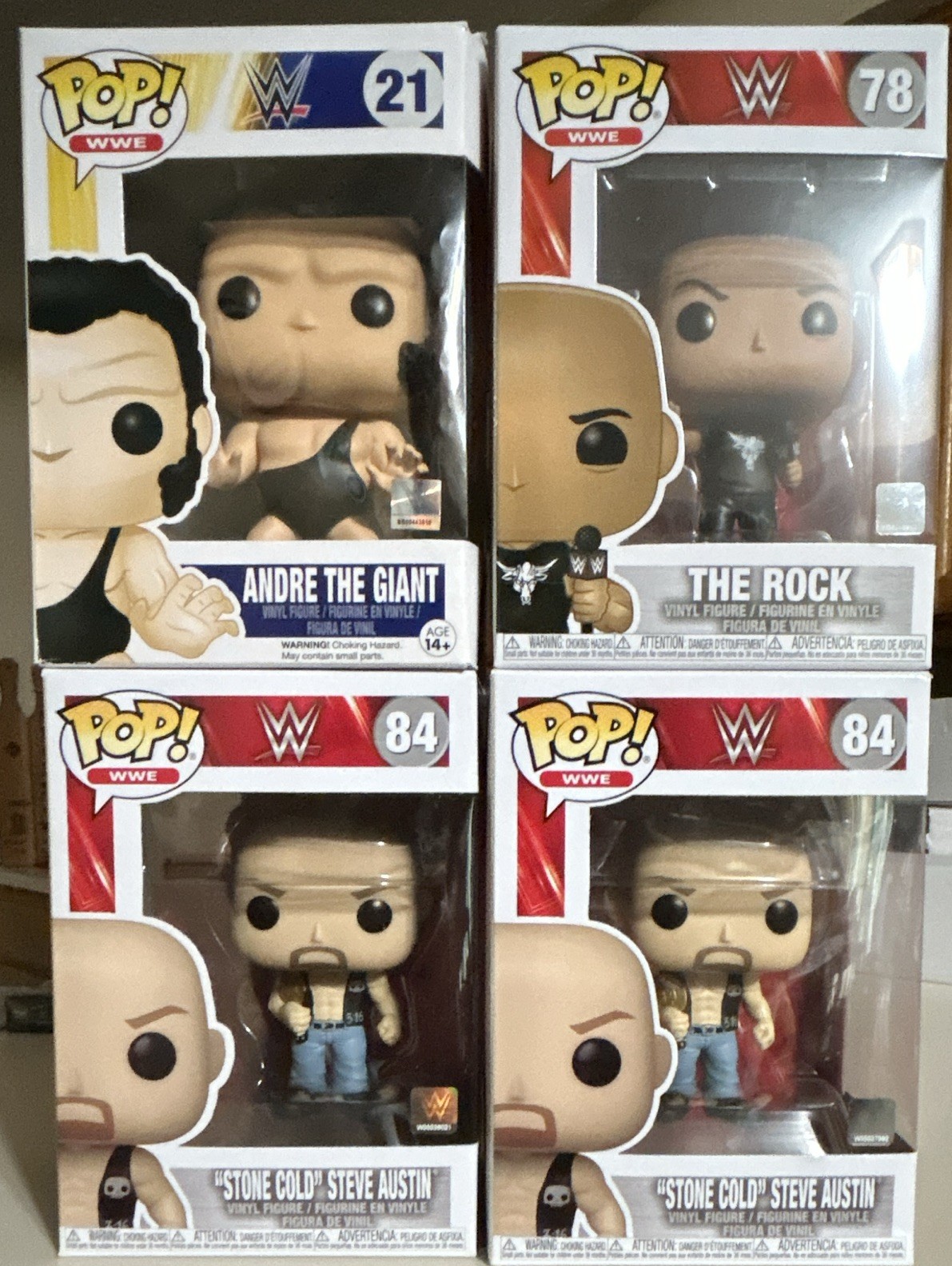 Funko Pop! WWE Vinyl Mixed Lot of 4 Exclusive Pops.