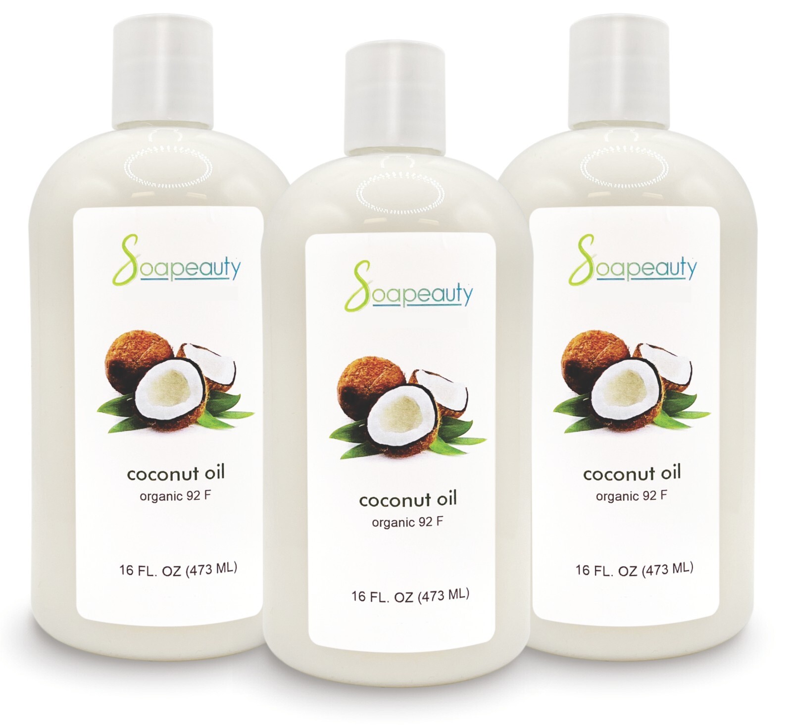 Coconut Oil 92 Degrees Refined Bleached Deodorized 48 fl oz (3 x 16 fl oz)